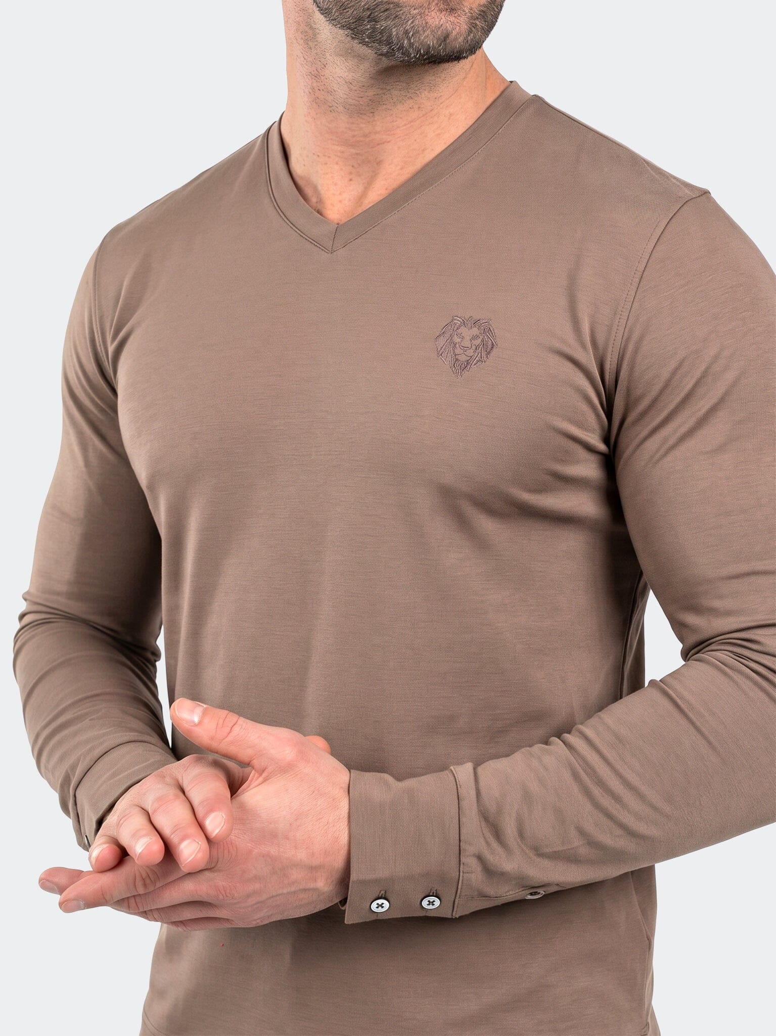 V-Neck SS Short Sleeve Unknown 0012 Brown