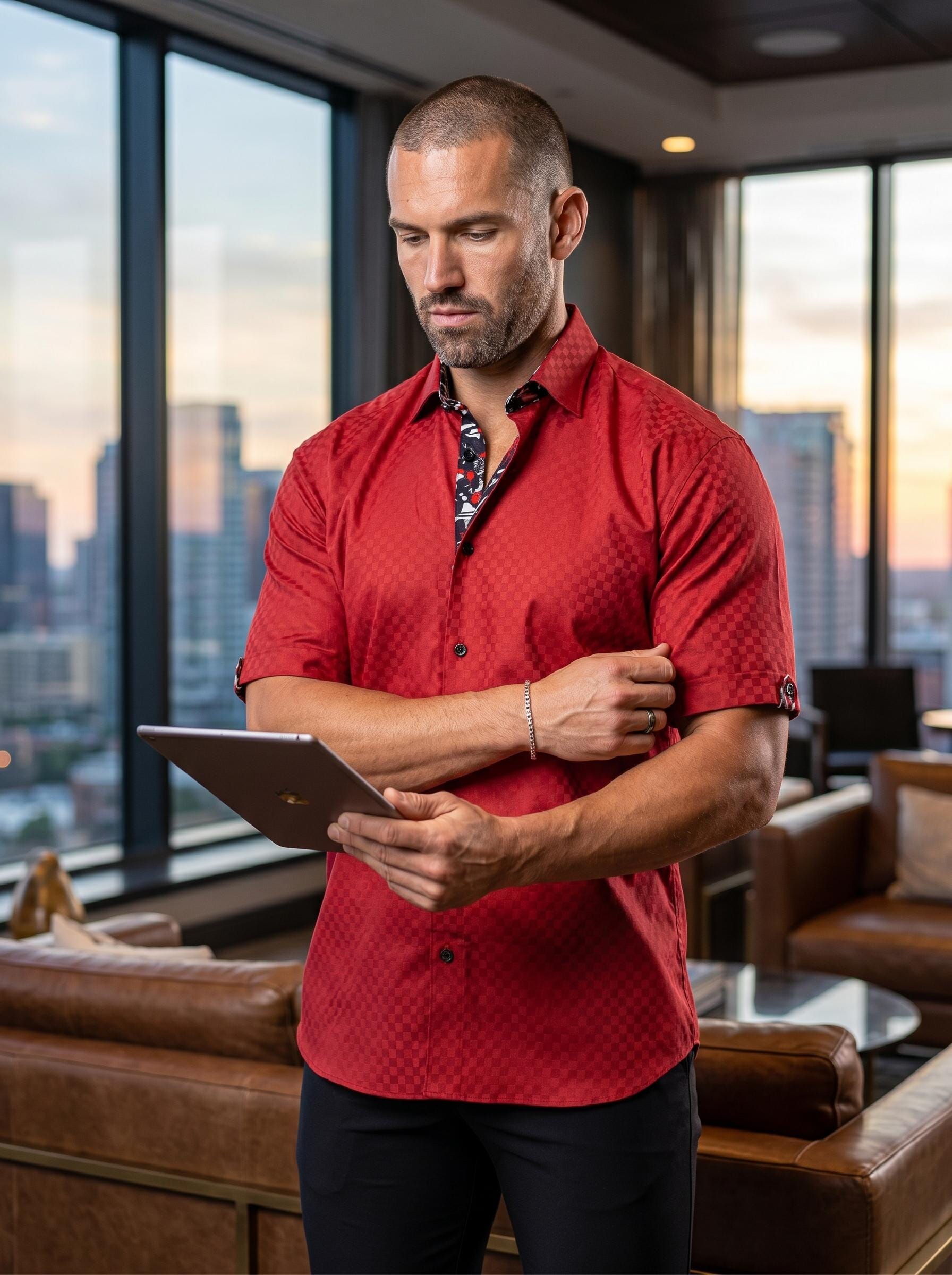 Galileo Marthyr Check Red Shirt