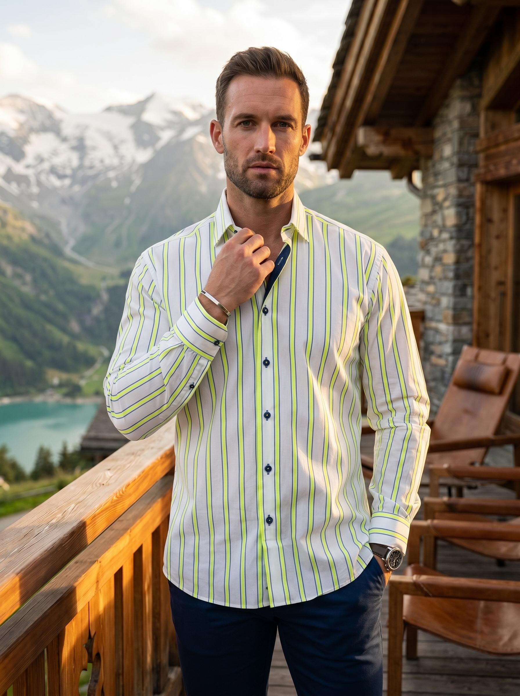 Fibonacci FluoStripe White Shirt