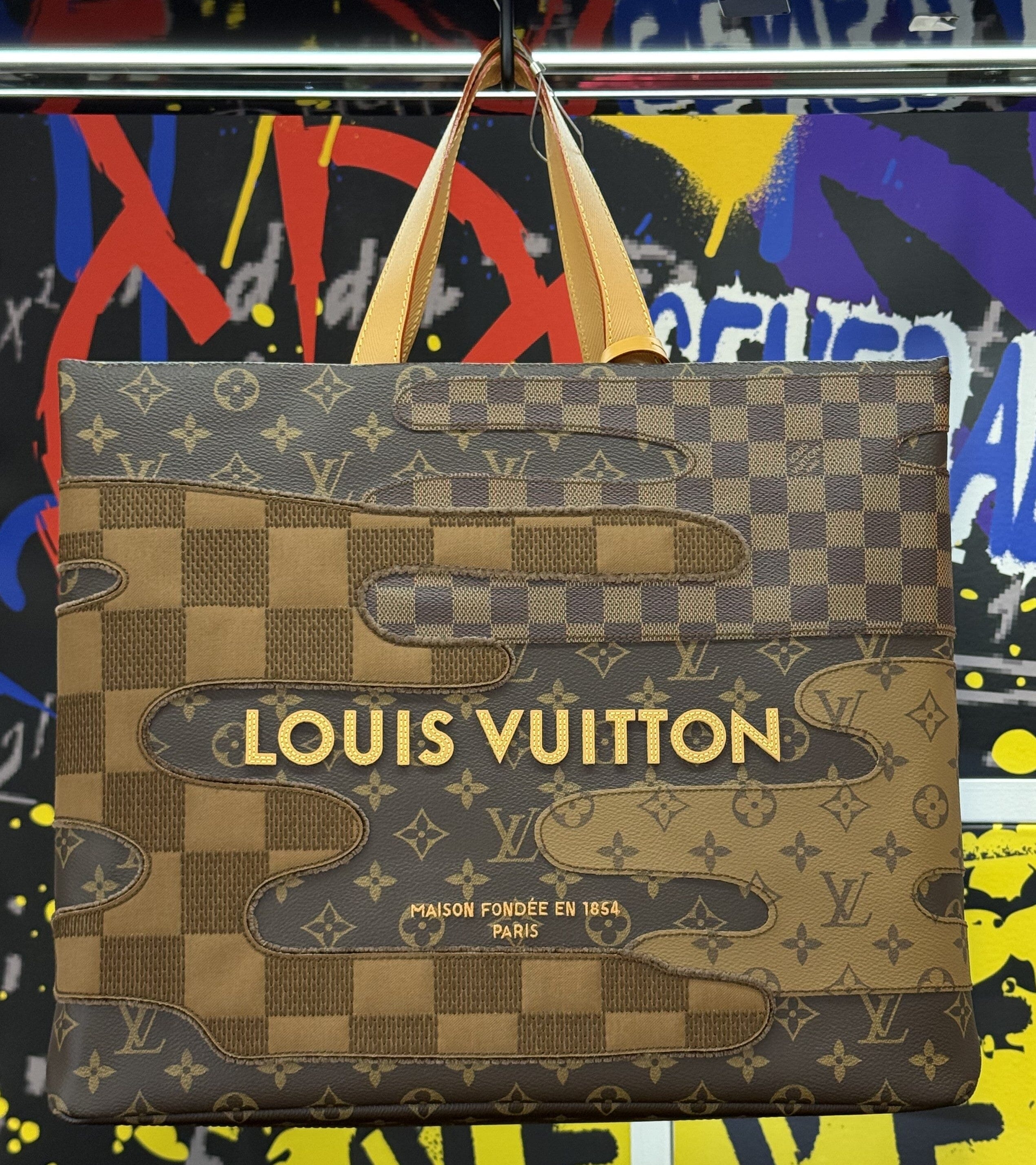 Bag Leather LV Shopper Tote Brown