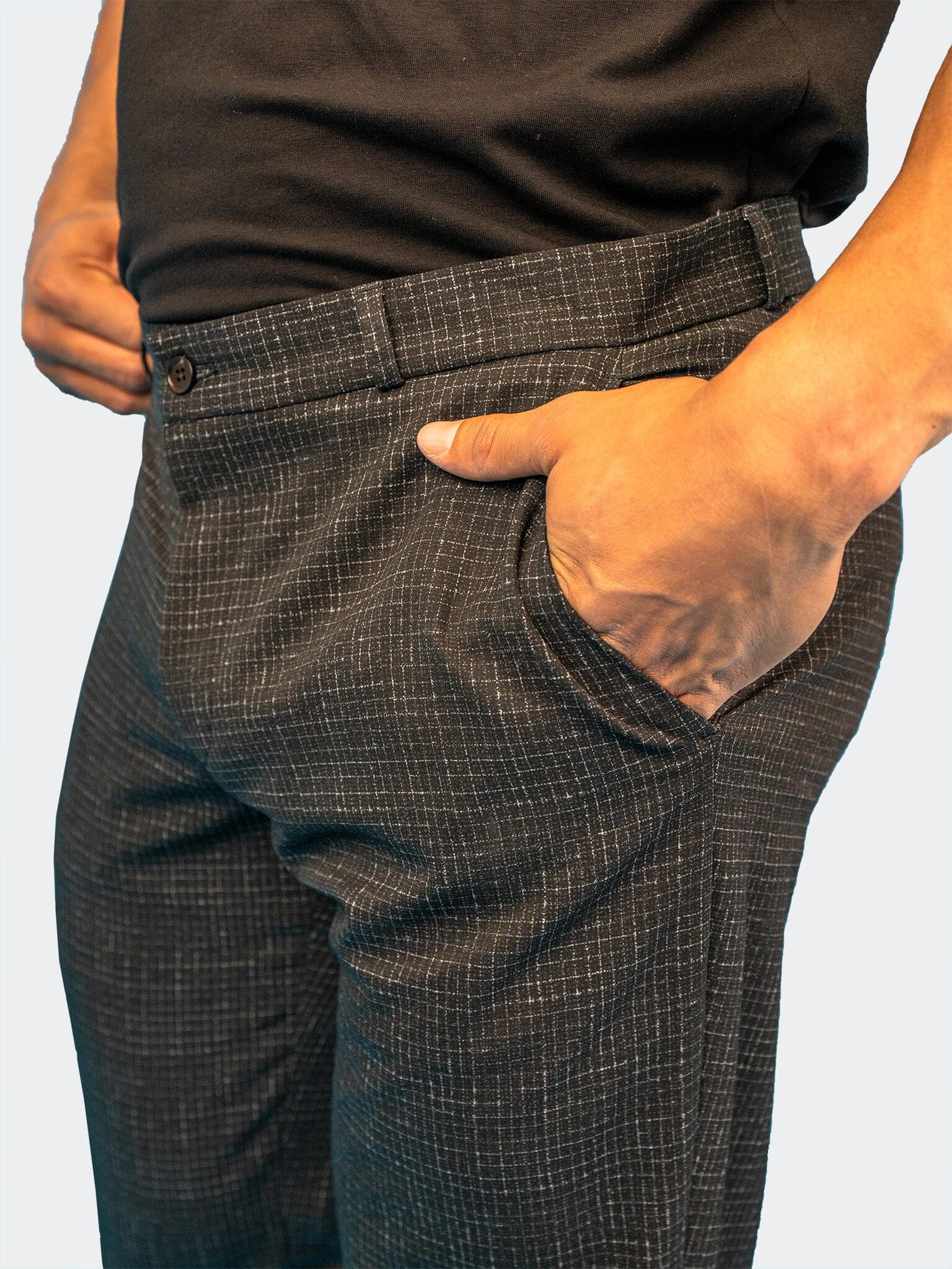 Stretch Squared Black Pants