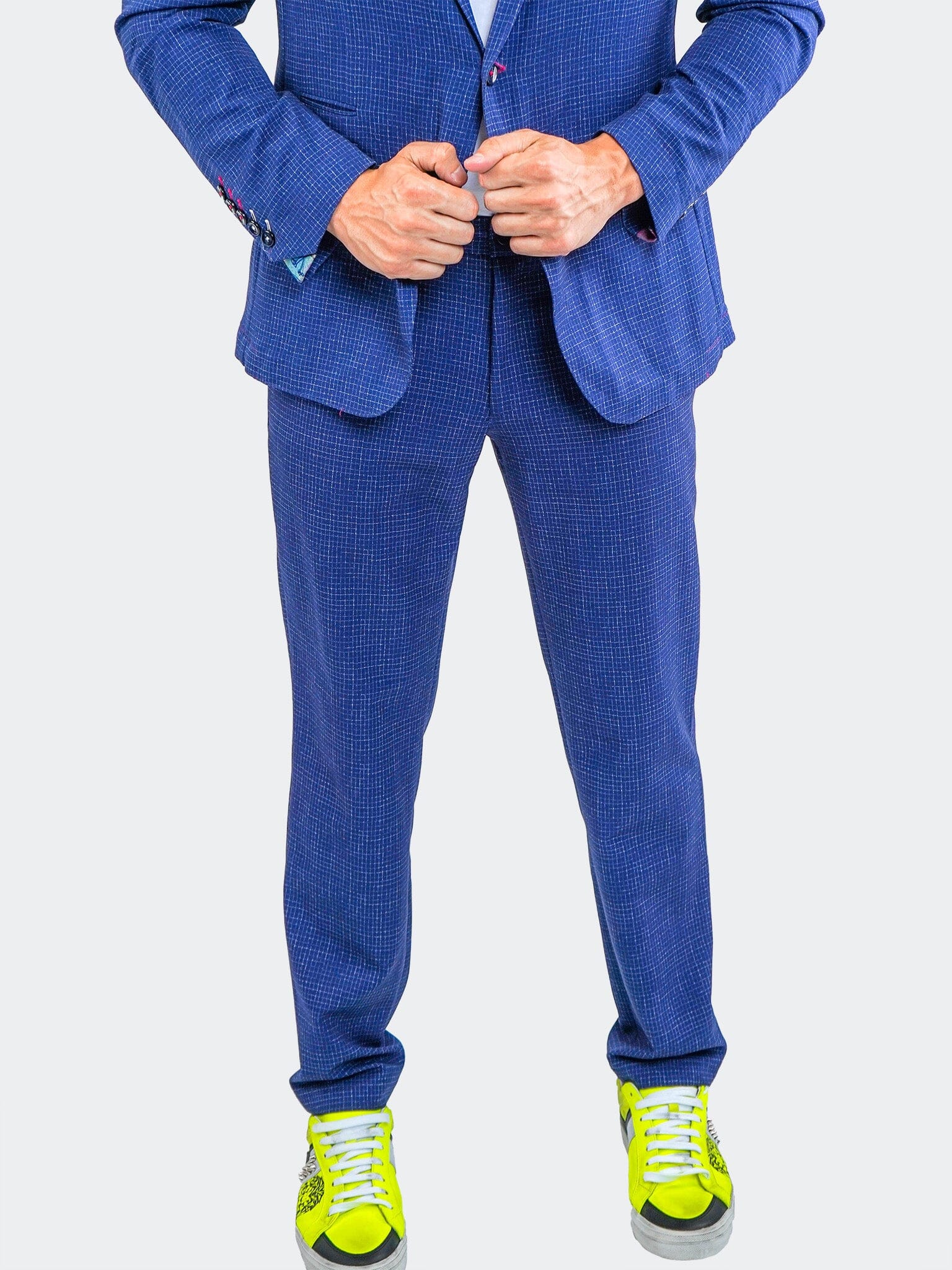 Stretch Squared Blue Pants
