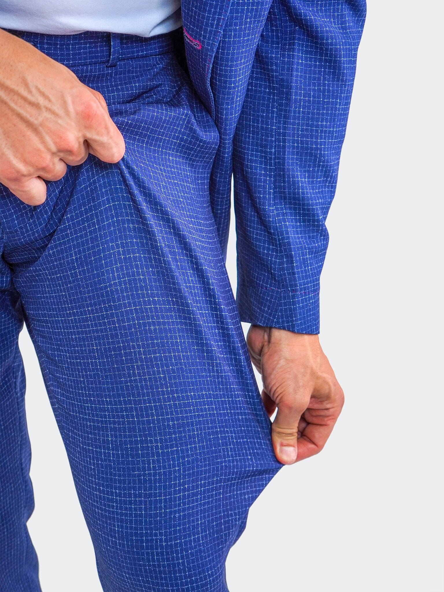 Stretch Squared Blue Pants