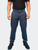 4-Way Stretch Pants Waves Blue View-2