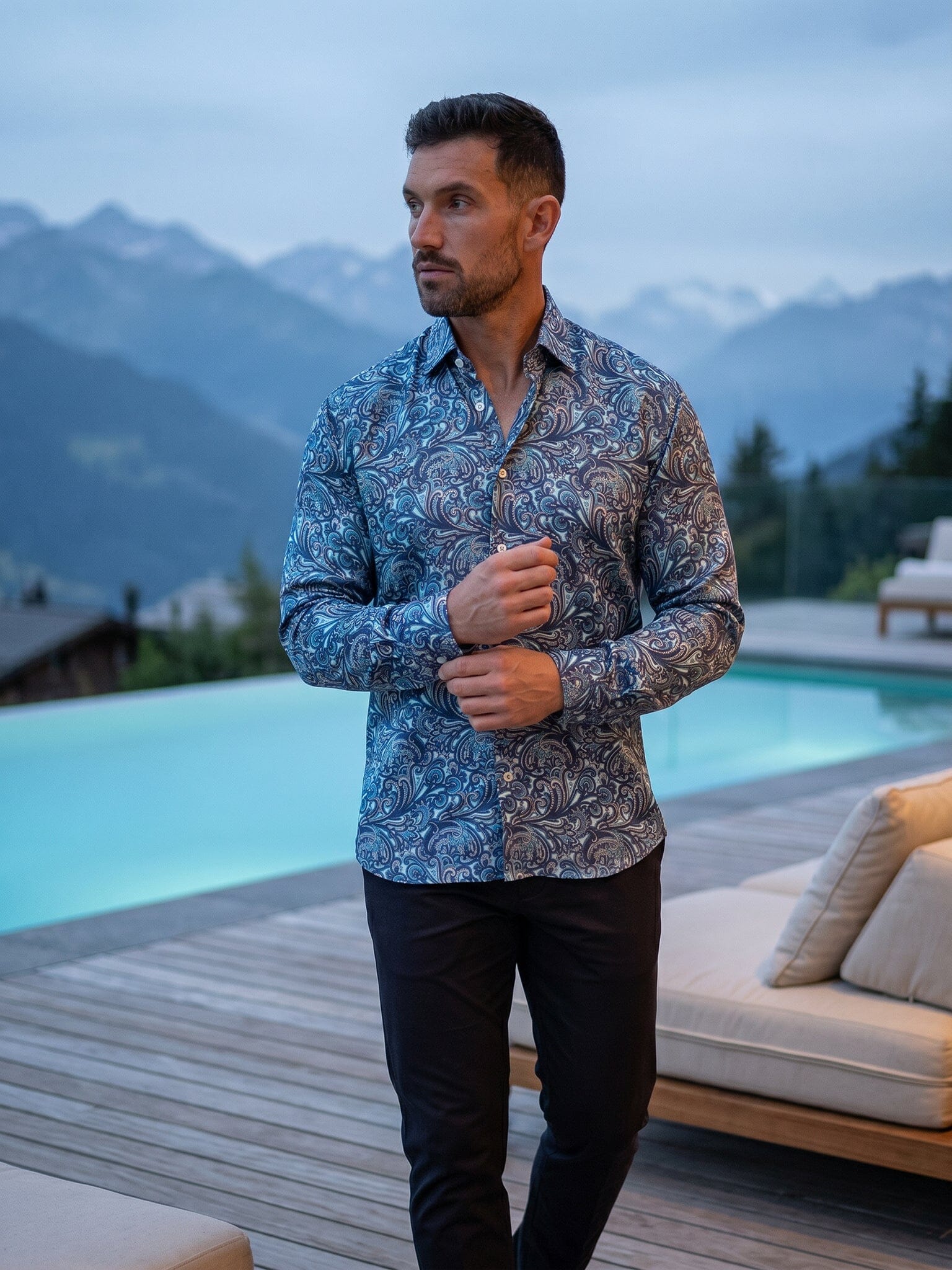 Fibonacci Paisley Blue Shirt
