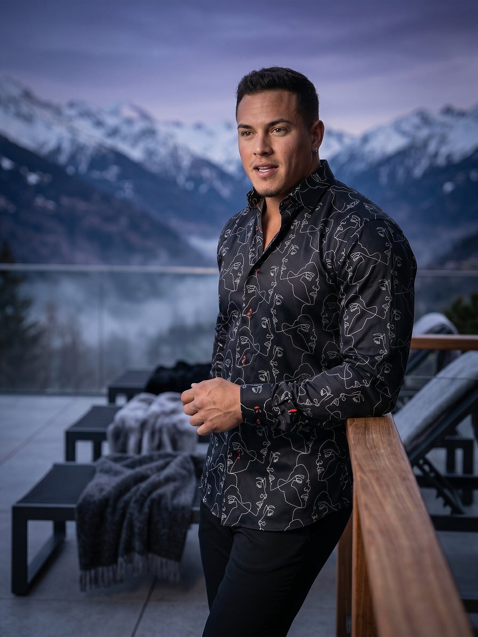Fibonacci Retro Look Black Shirt