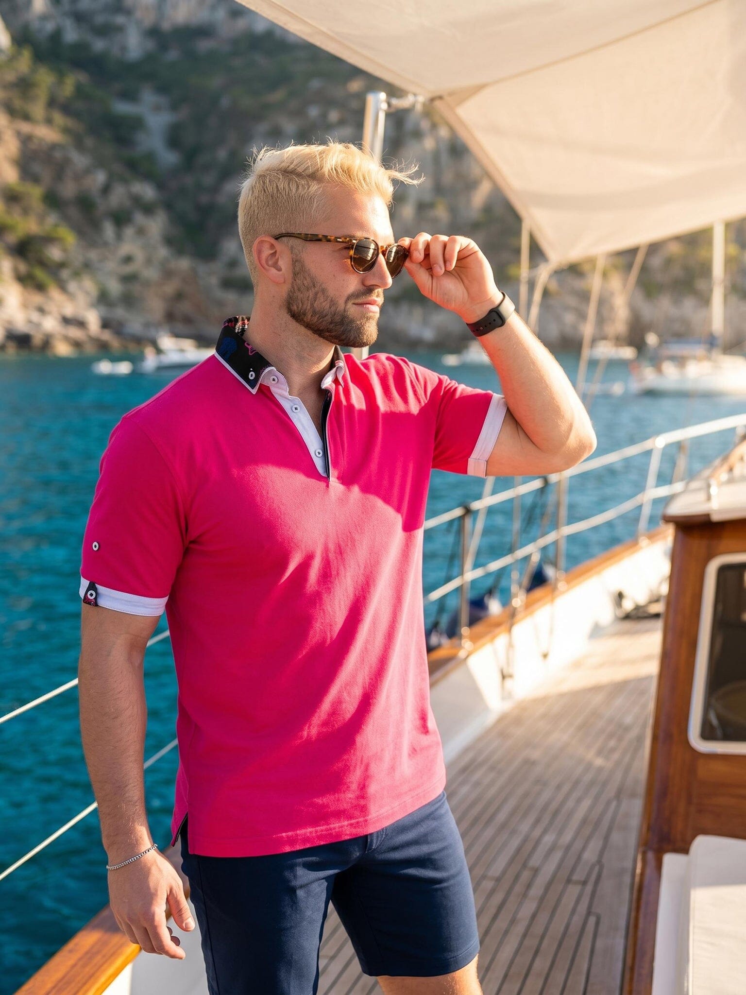 Mozart Solid Skull Fuchsia Polo