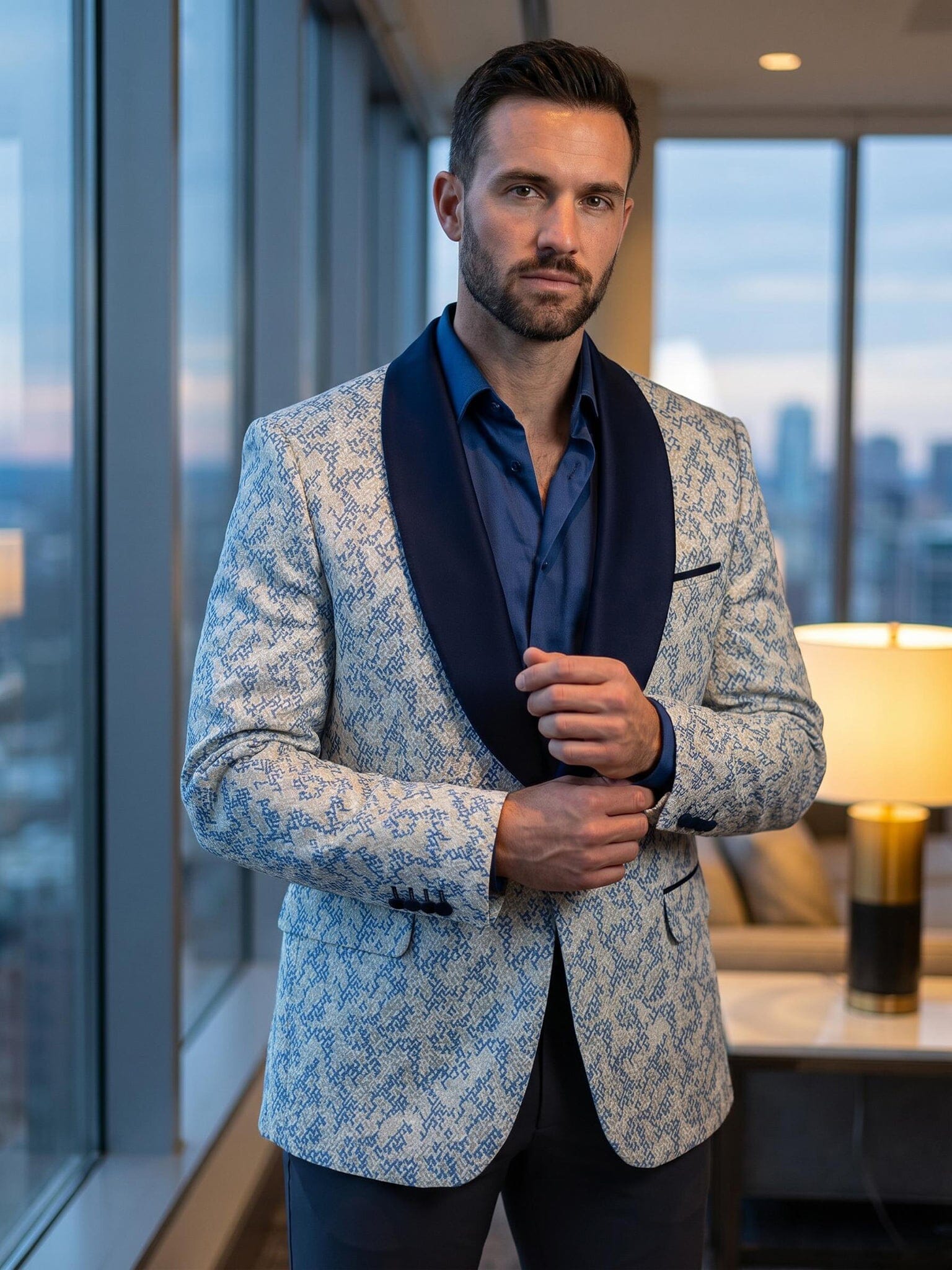 Shawl GoldFoil White Blazer