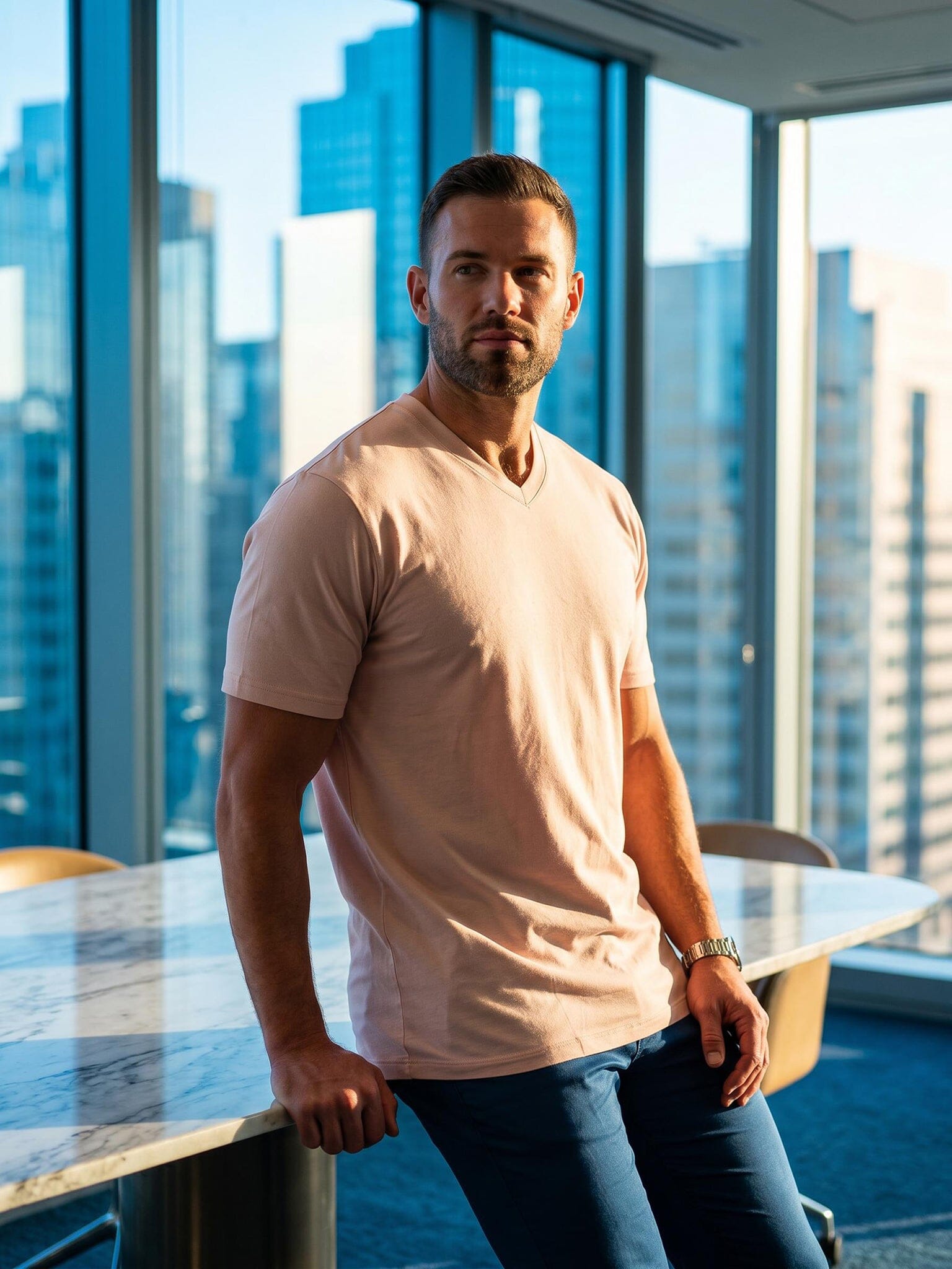 Vivaldi CoreLight Pink V-Neck Tee