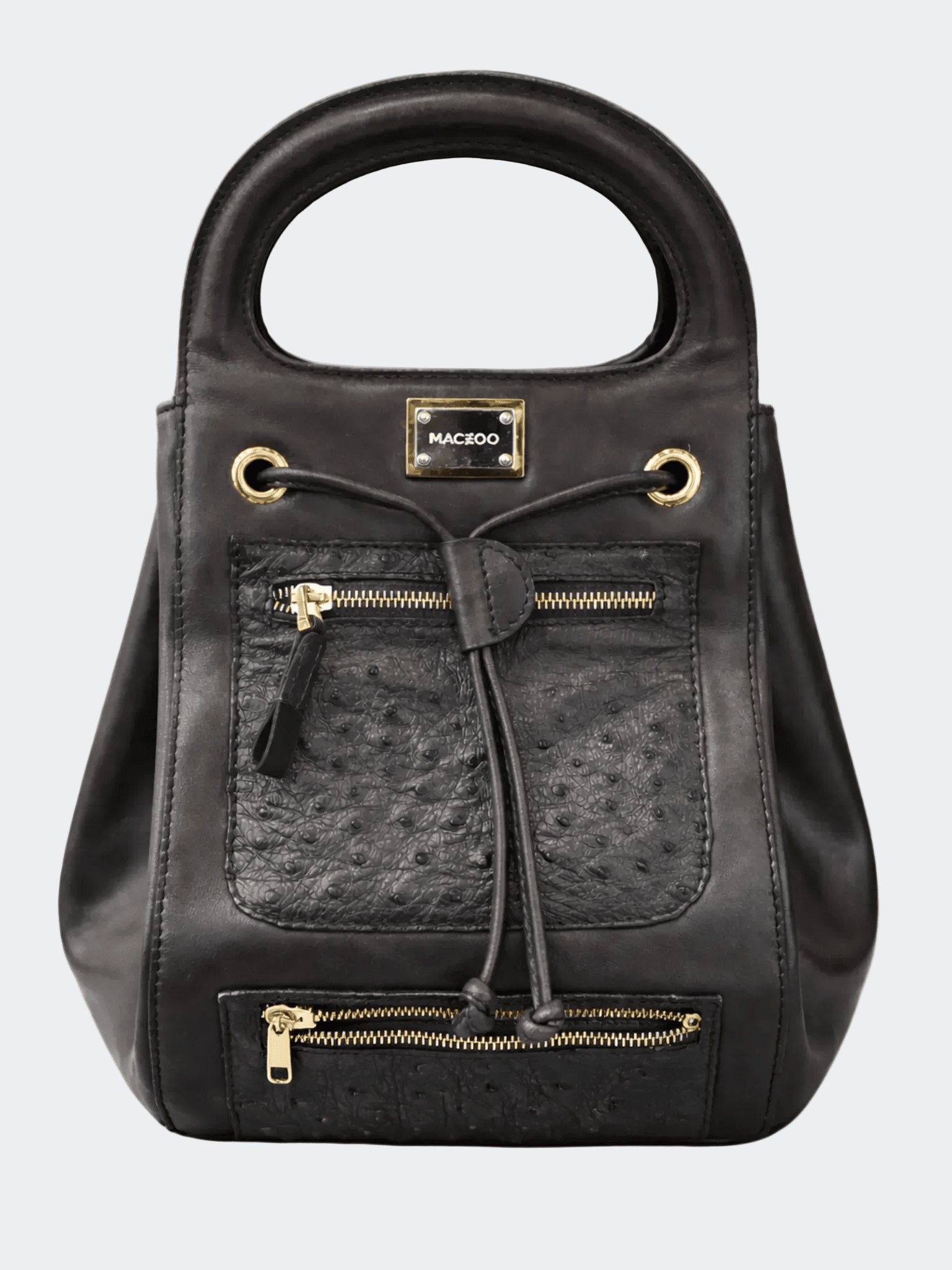 Bag HandBag Black Ostrich