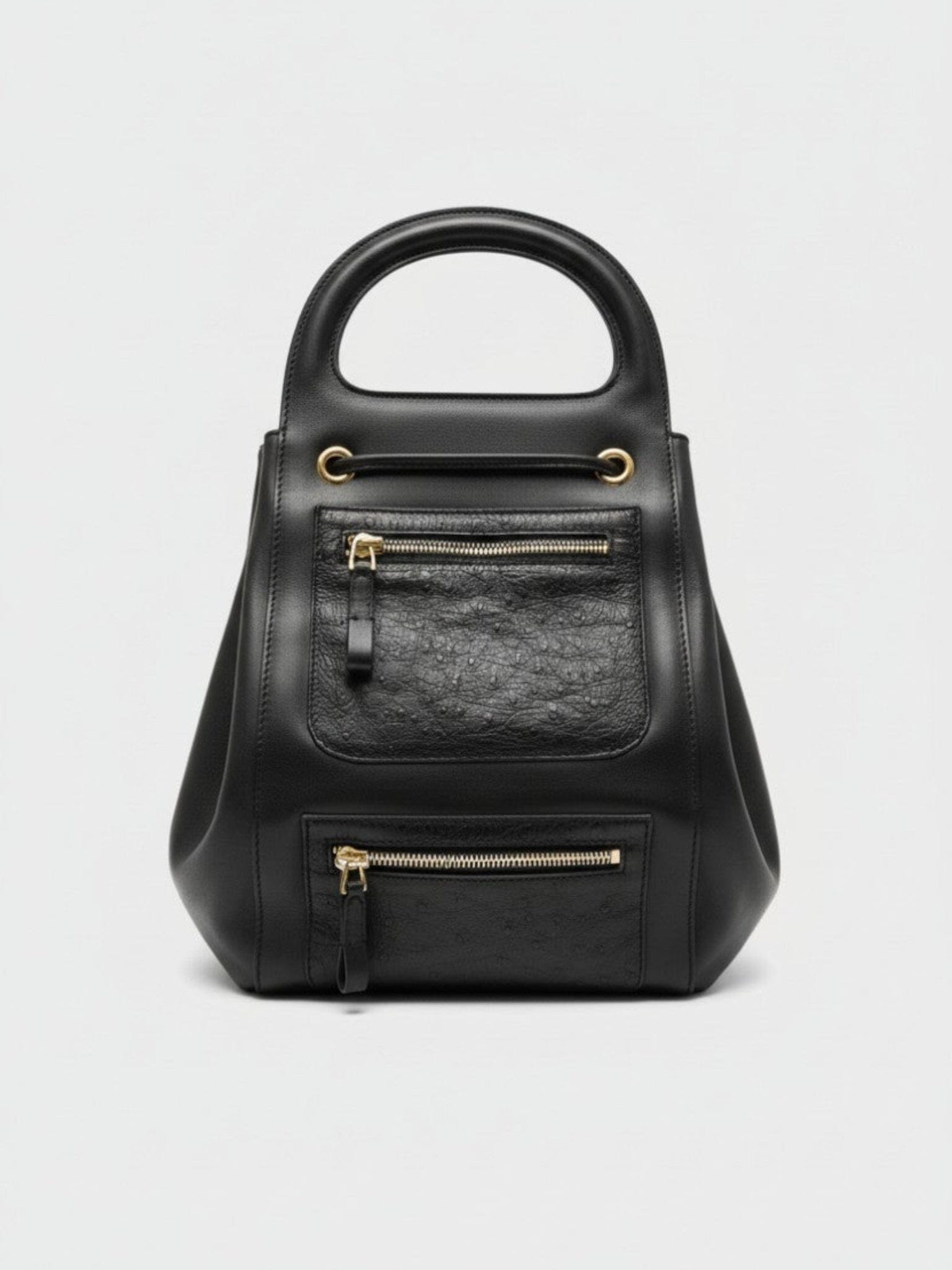 Bag HandBag Black Ostrich