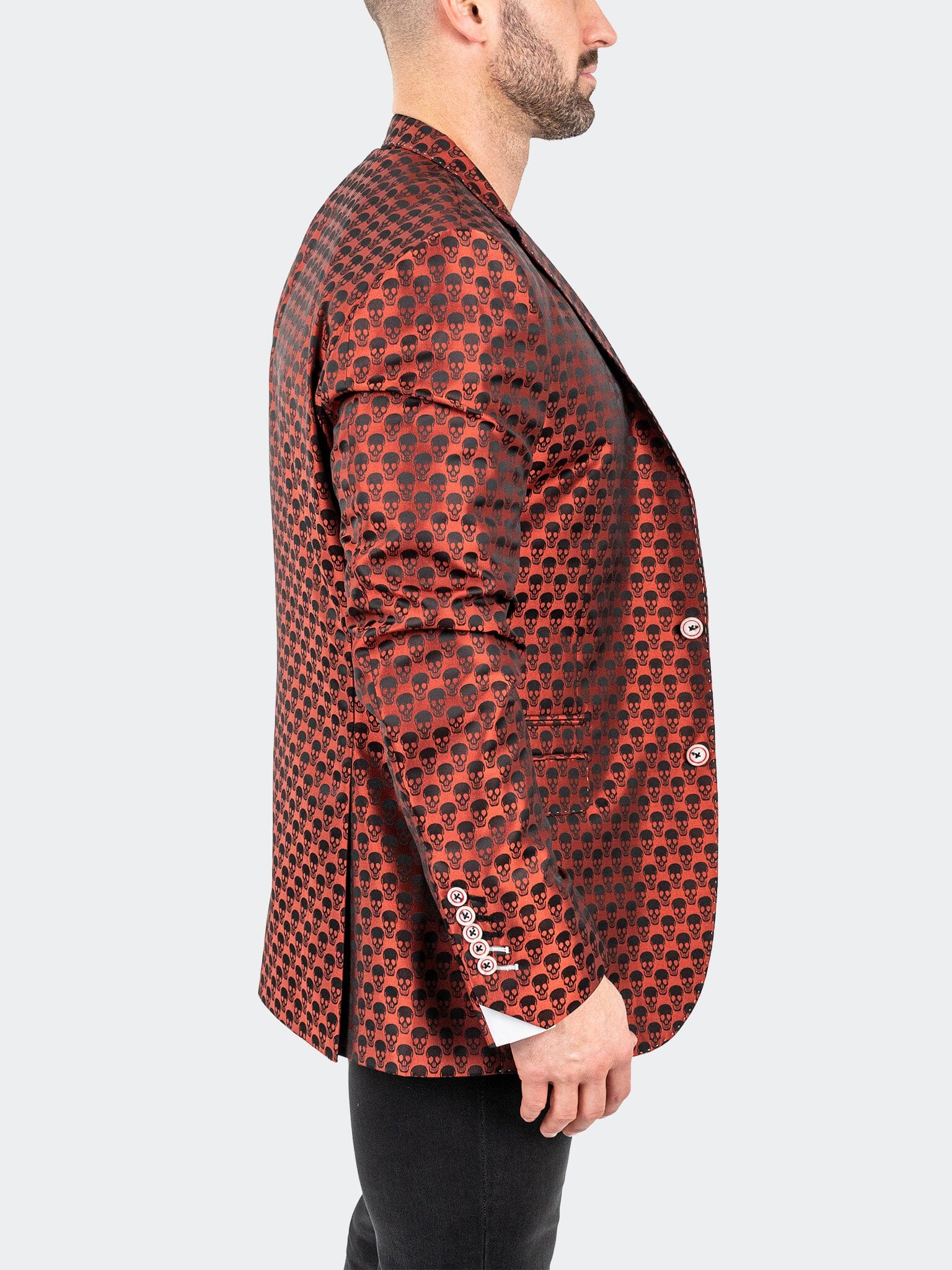 Burnt Orange Skull Jacquard Blazer