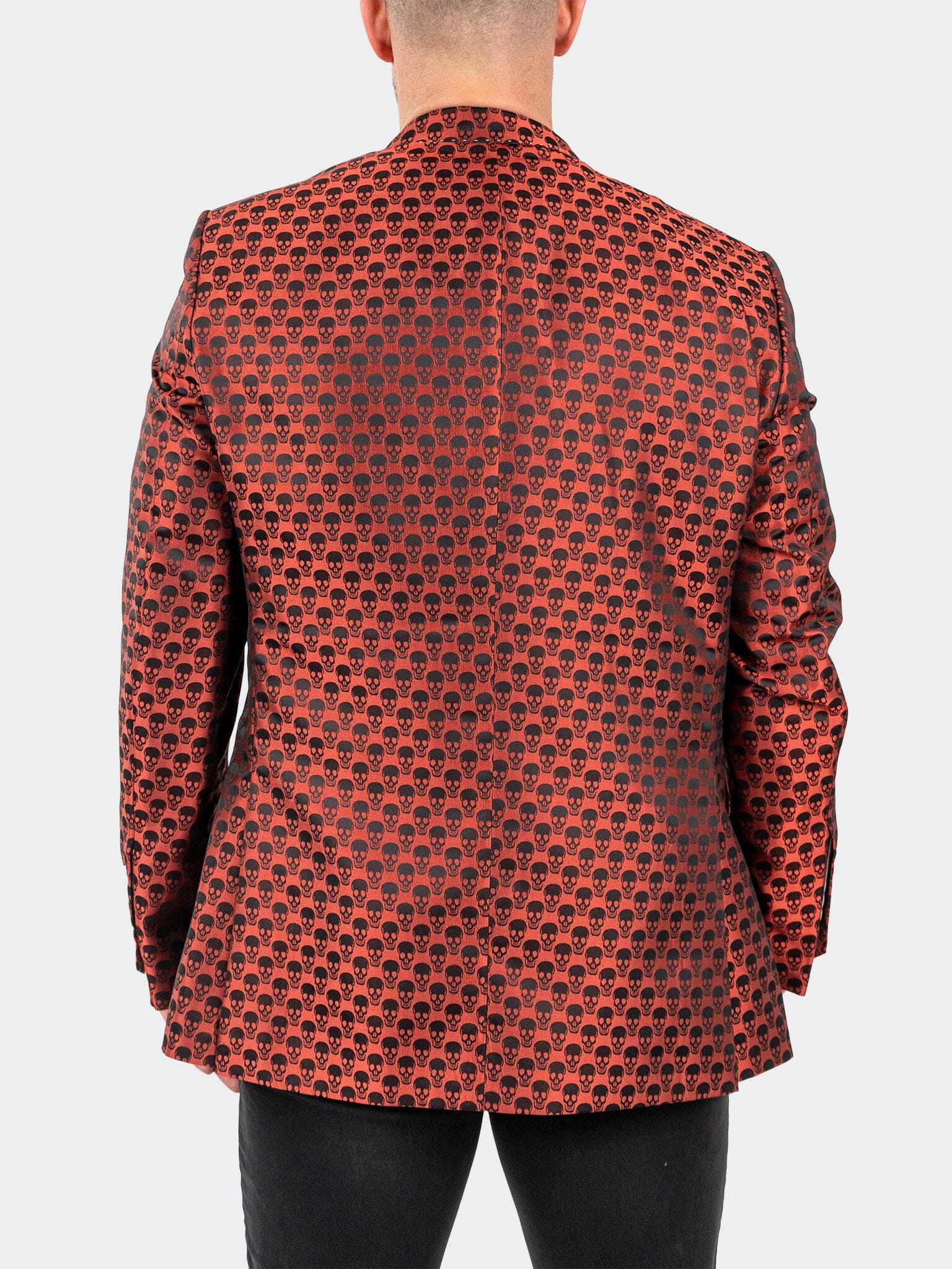Burnt Orange Skull Jacquard Blazer