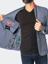 Blazer Unconstructed Descartes Thatch Blue View-2