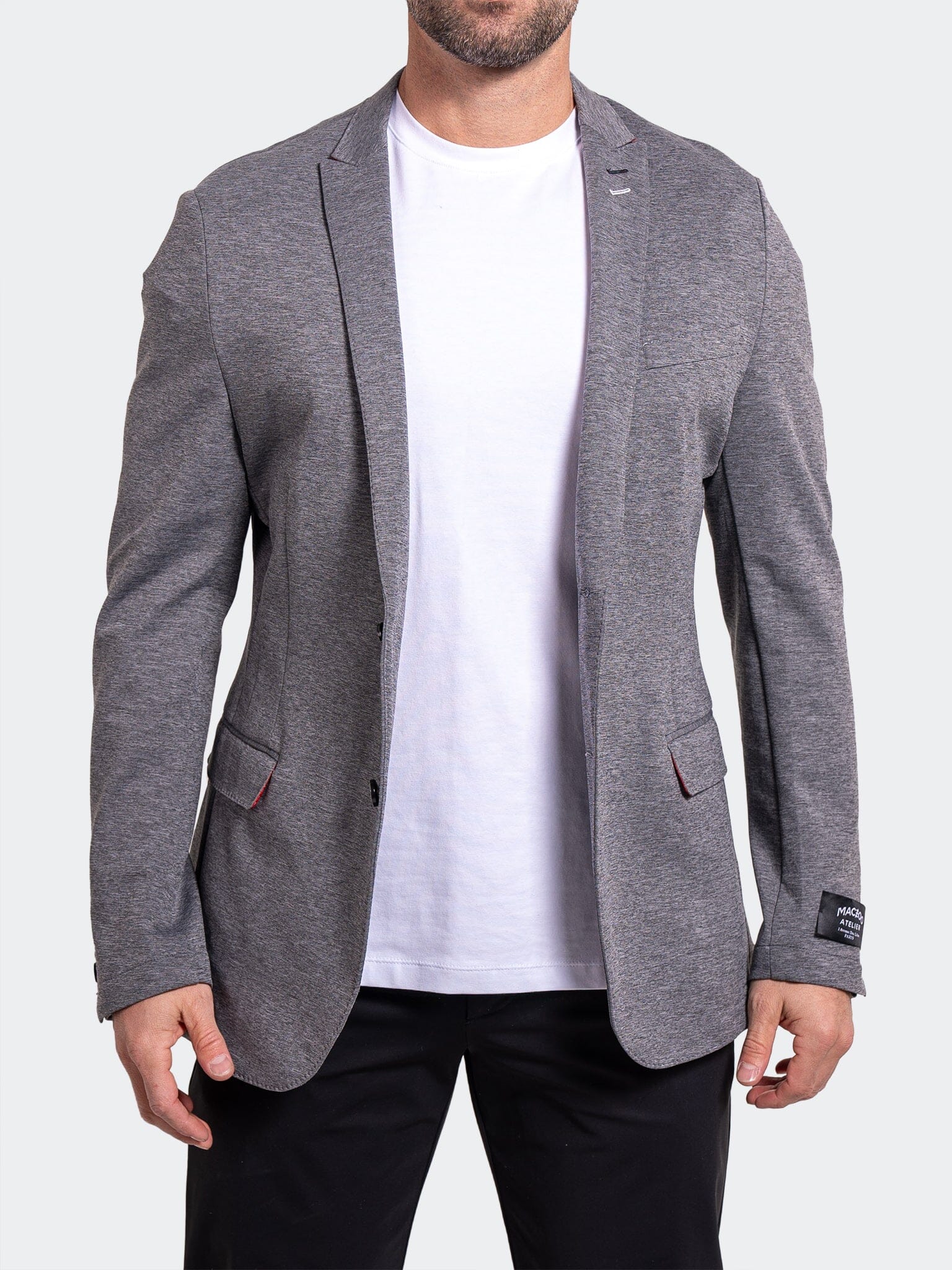 Unconstructed Stretch Grey Blazer