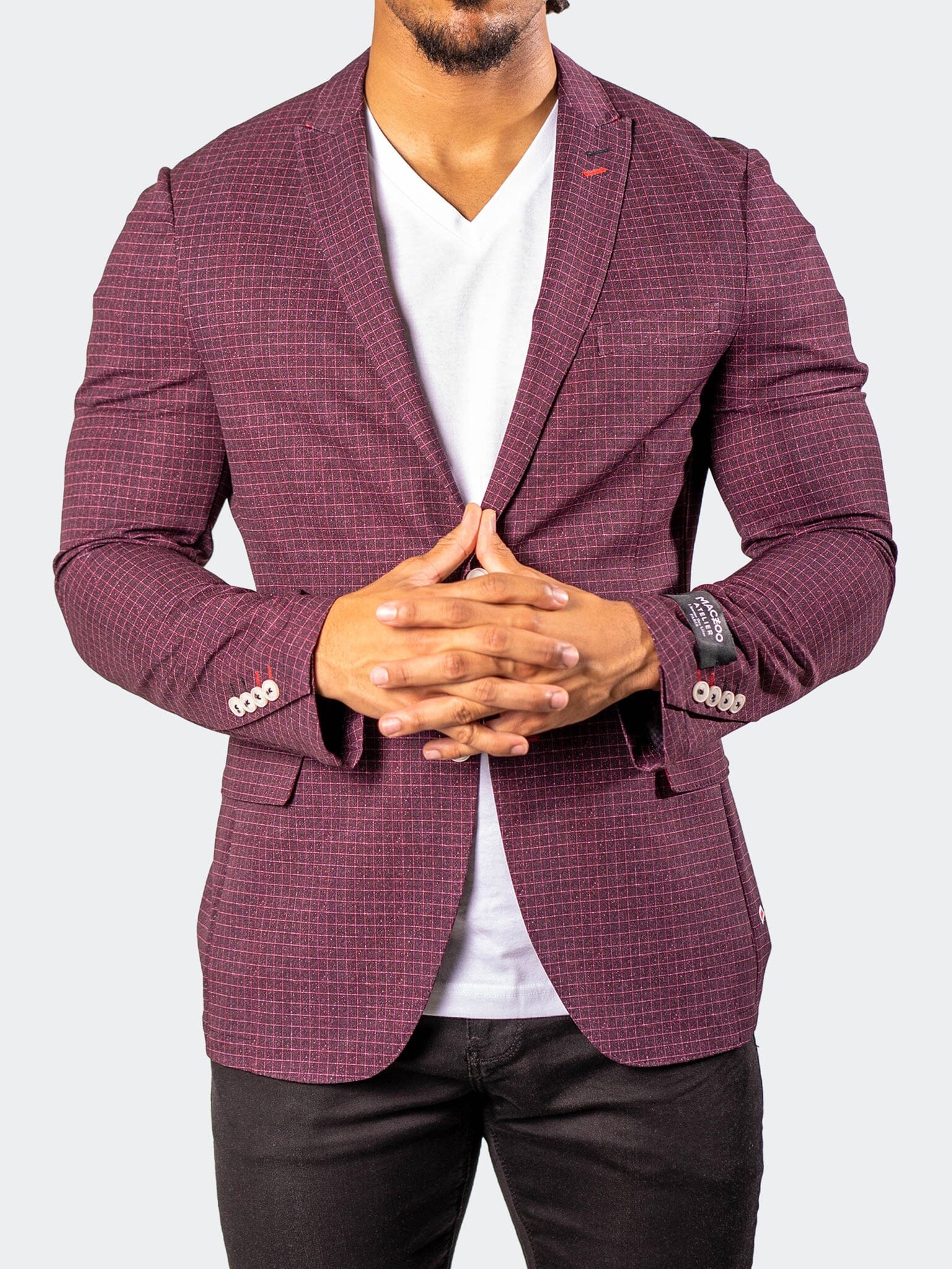 Unconstructed Vortex Red Blazer