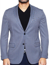 Blazer Unconstructed Houndstooth Blue View-1
