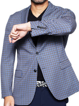 Blazer Unconstructed Houndstooth Blue View-3