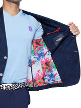 Blazer Unconstructed Paisley Blue View-3