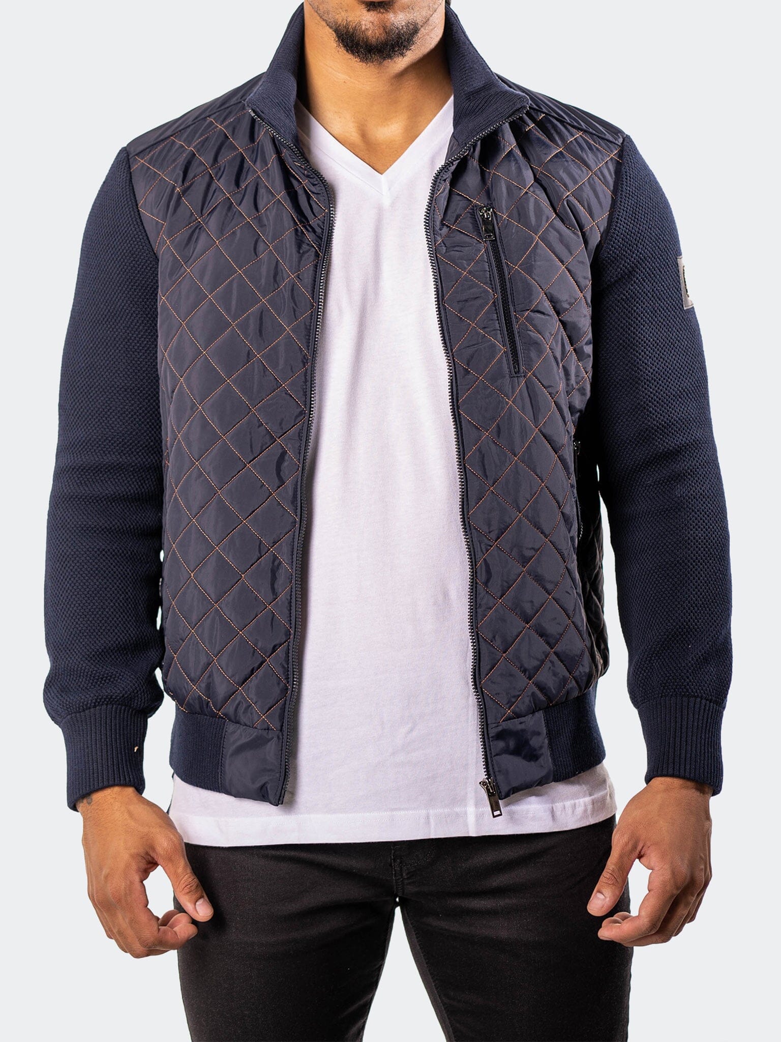 Diamond Puff Navy Bomber Jacket