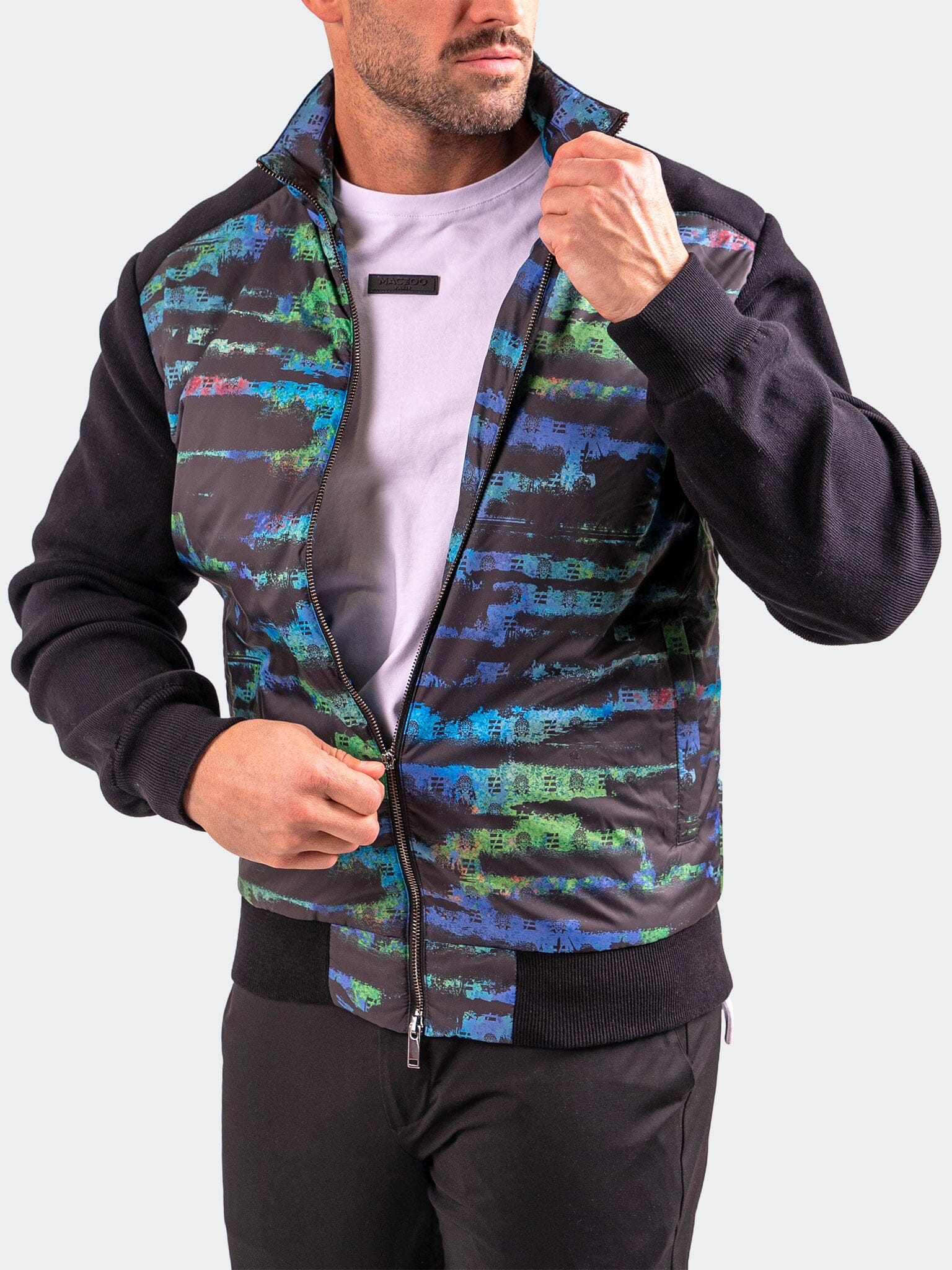 Icon Streak Black Bomber Jacket