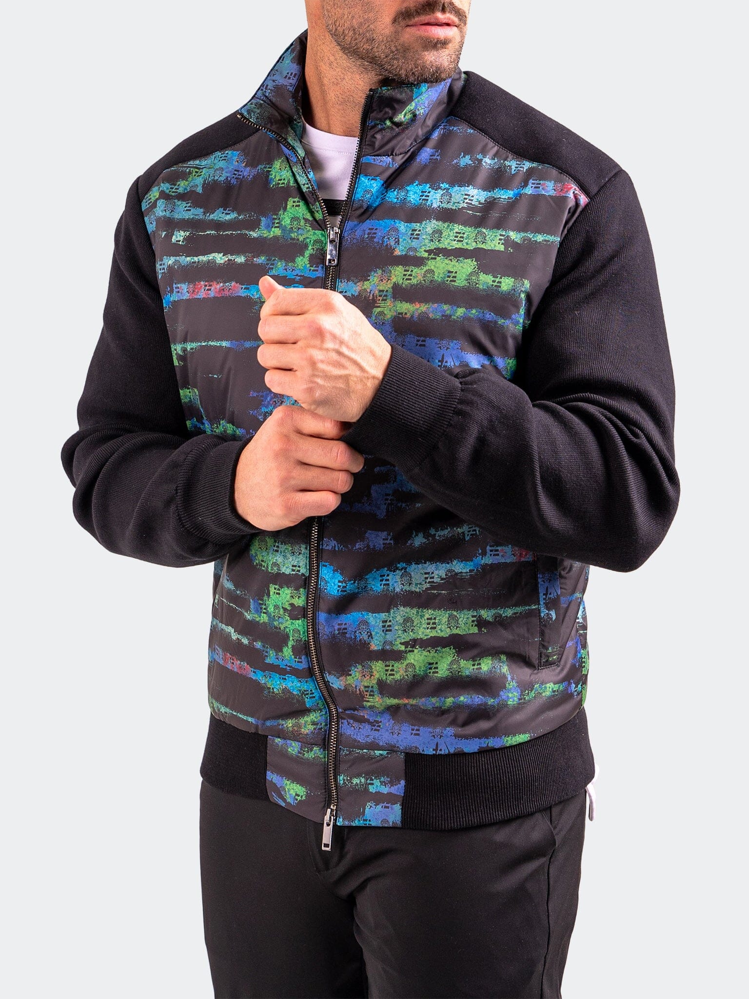 Icon Streak Black Bomber Jacket