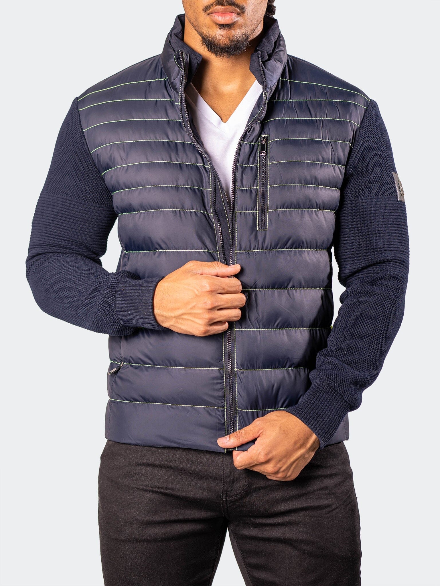 Neon Luff Navy Bomber Jacket