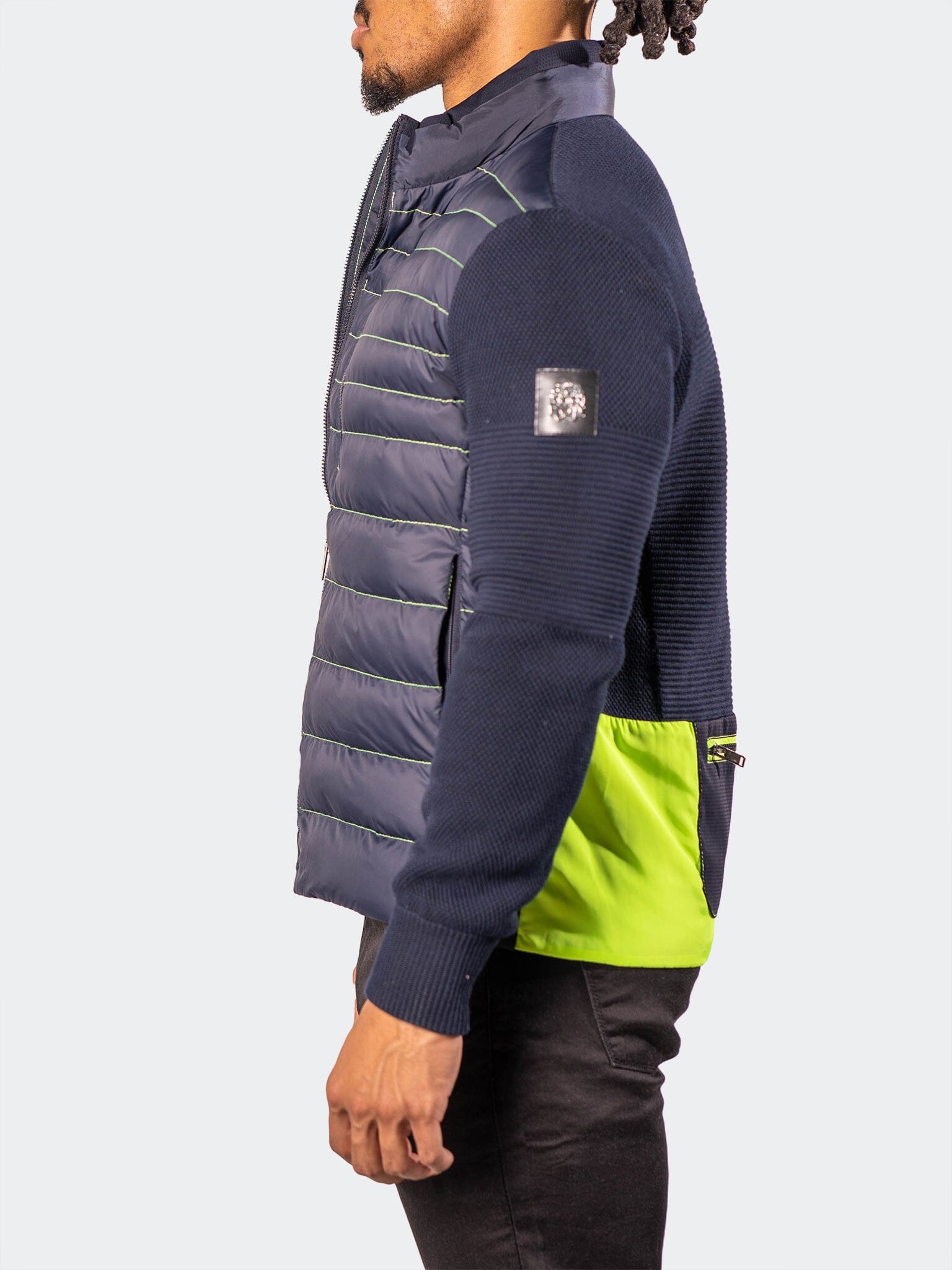 Neon Luff Navy Bomber Jacket