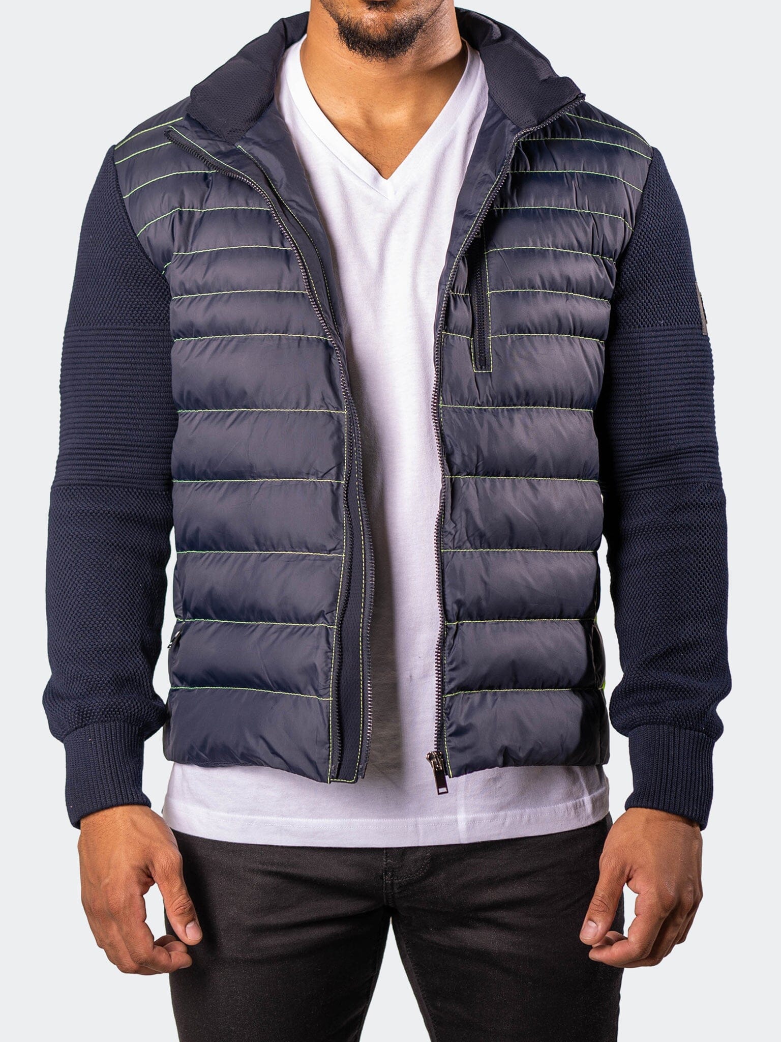 Neon Luff Navy Bomber Jacket