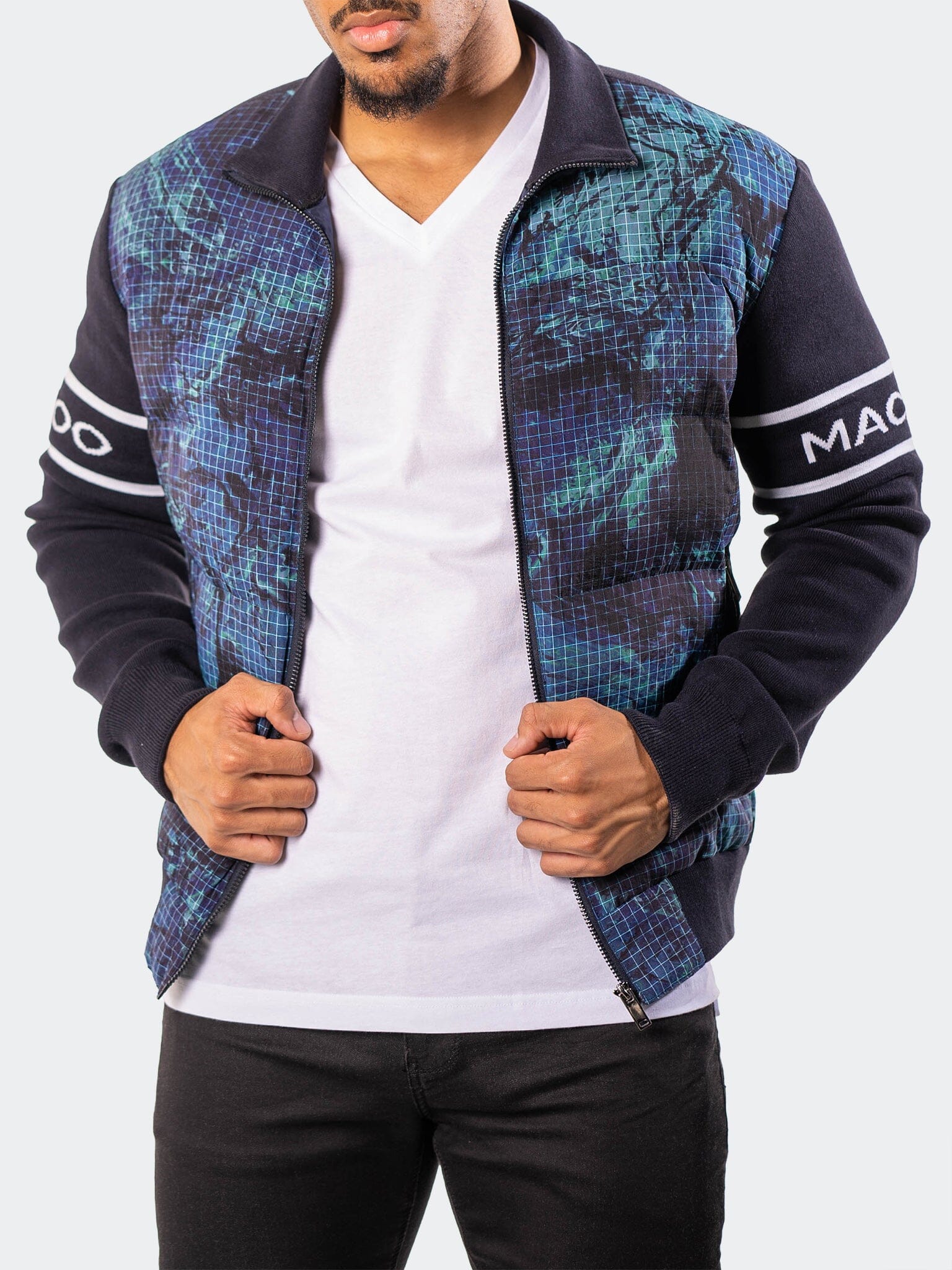Ocean Graph Navy Bomber Jacket