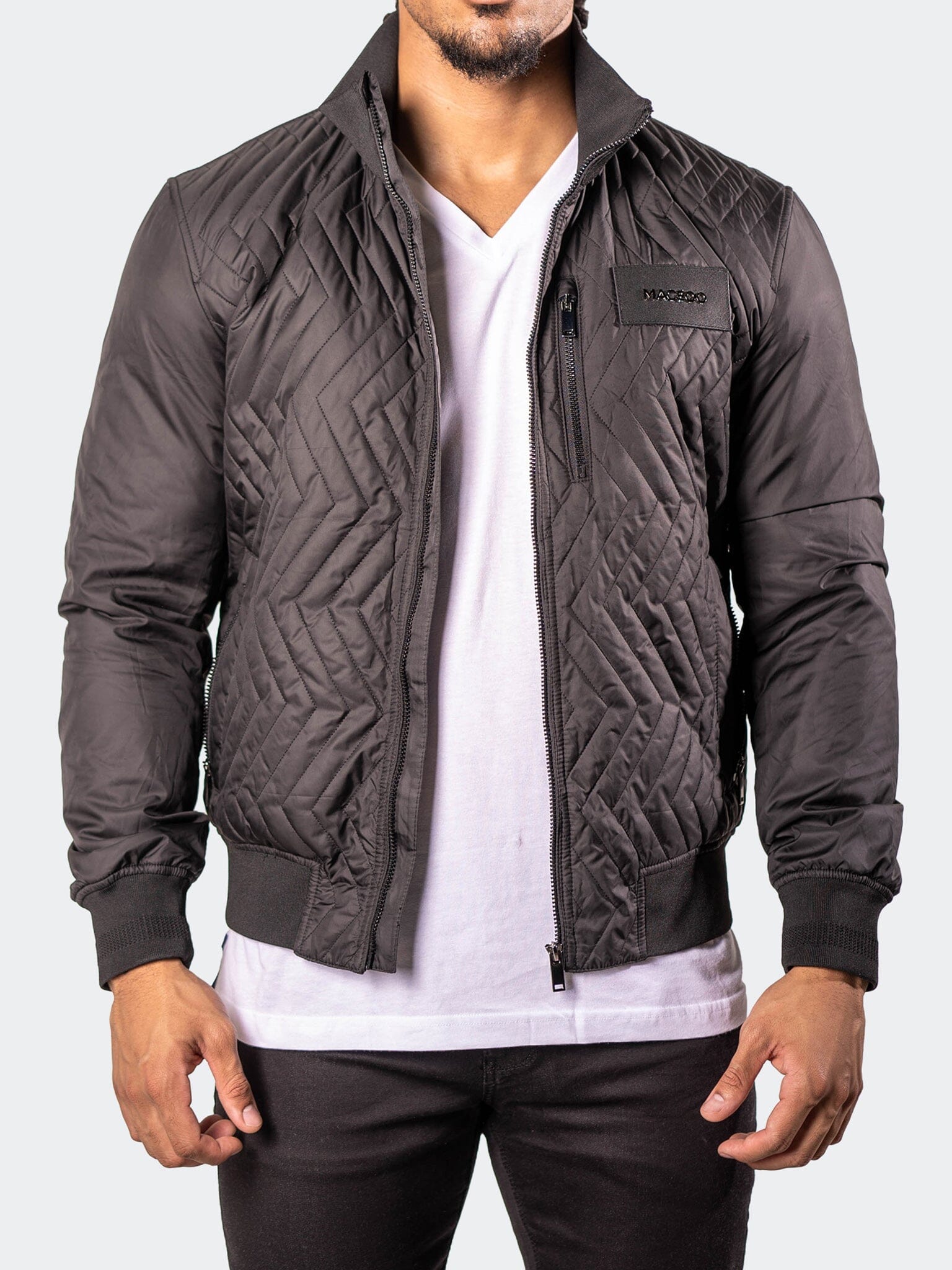 PuffyComb Black Bomber Jacket