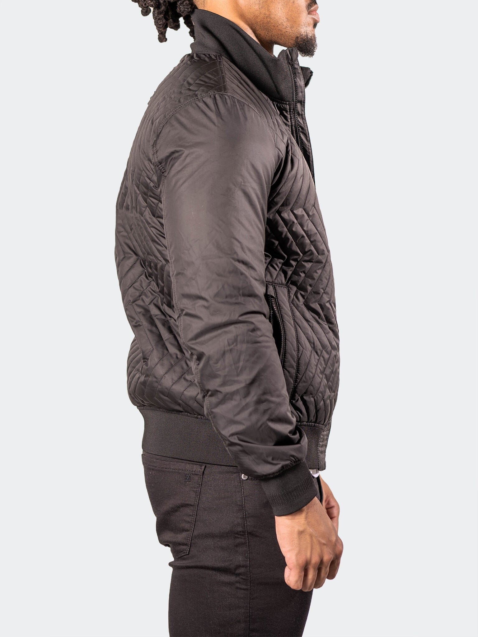 PuffyComb Black Bomber Jacket