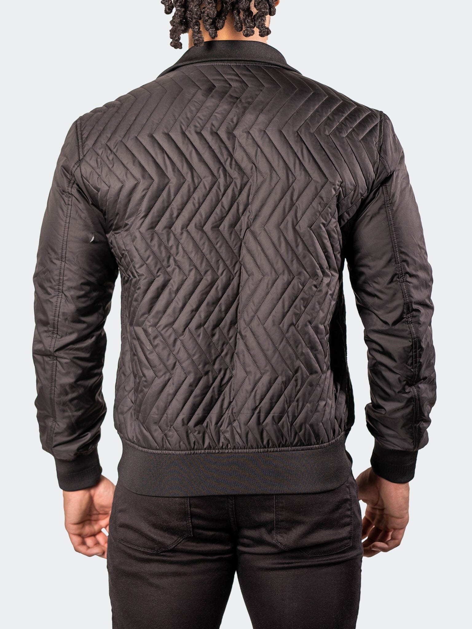 PuffyComb Black Bomber Jacket