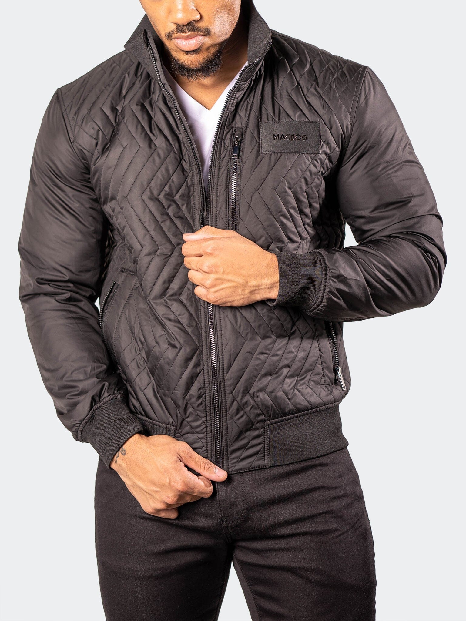 PuffyComb Black Bomber Jacket