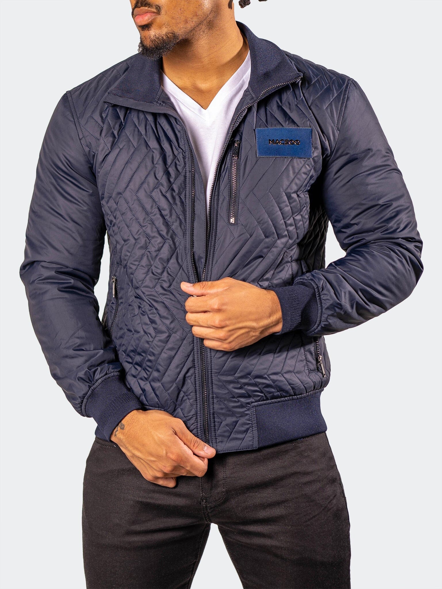 PuffyComb Navy Bomber Jacket