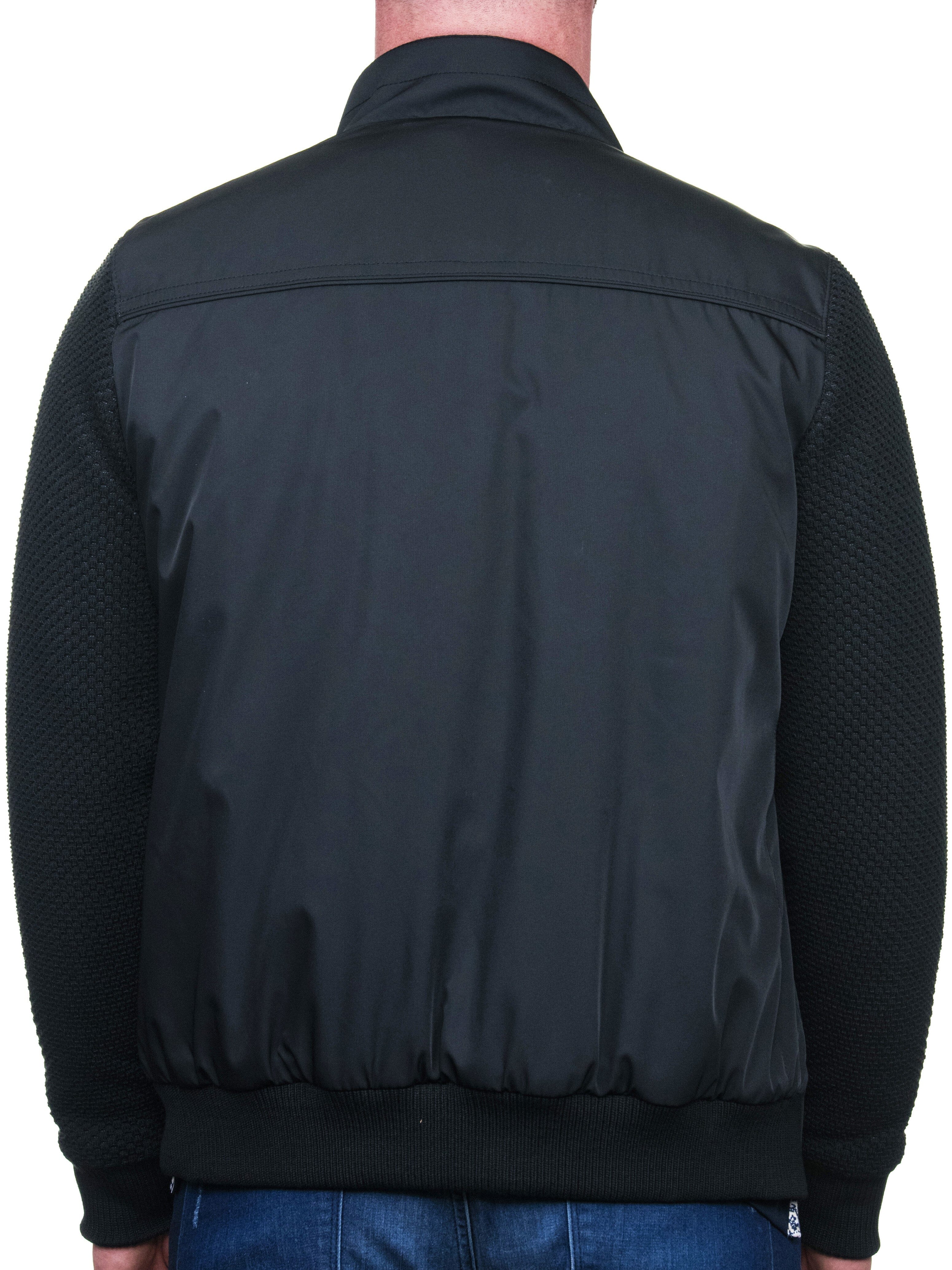 Knitted Black Bomber Jacket