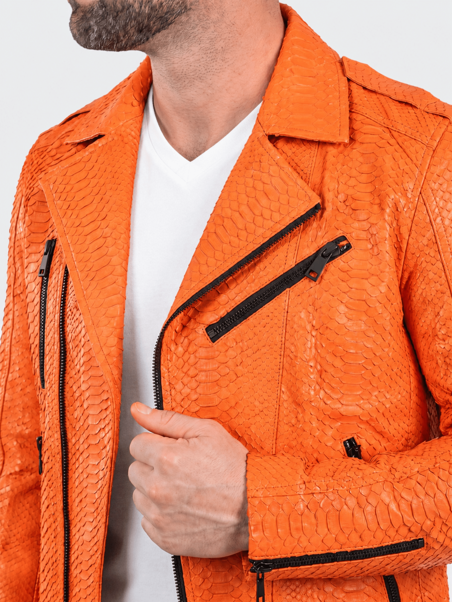 Leather PythonNeon Orange