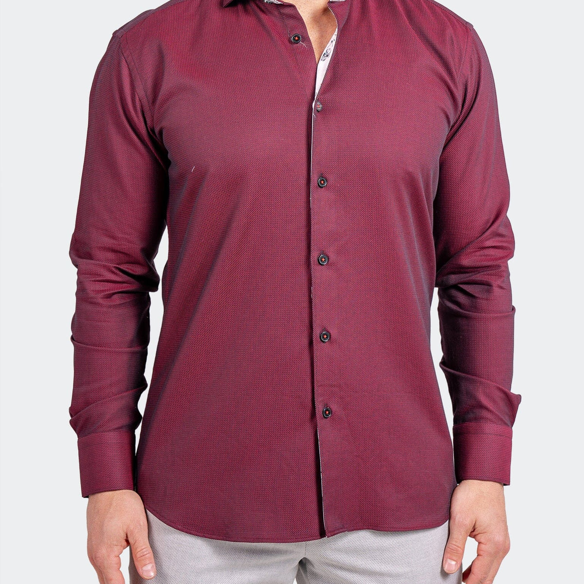 bordeaux dress shirt Men's Corduroy Shirt In Bordeaux