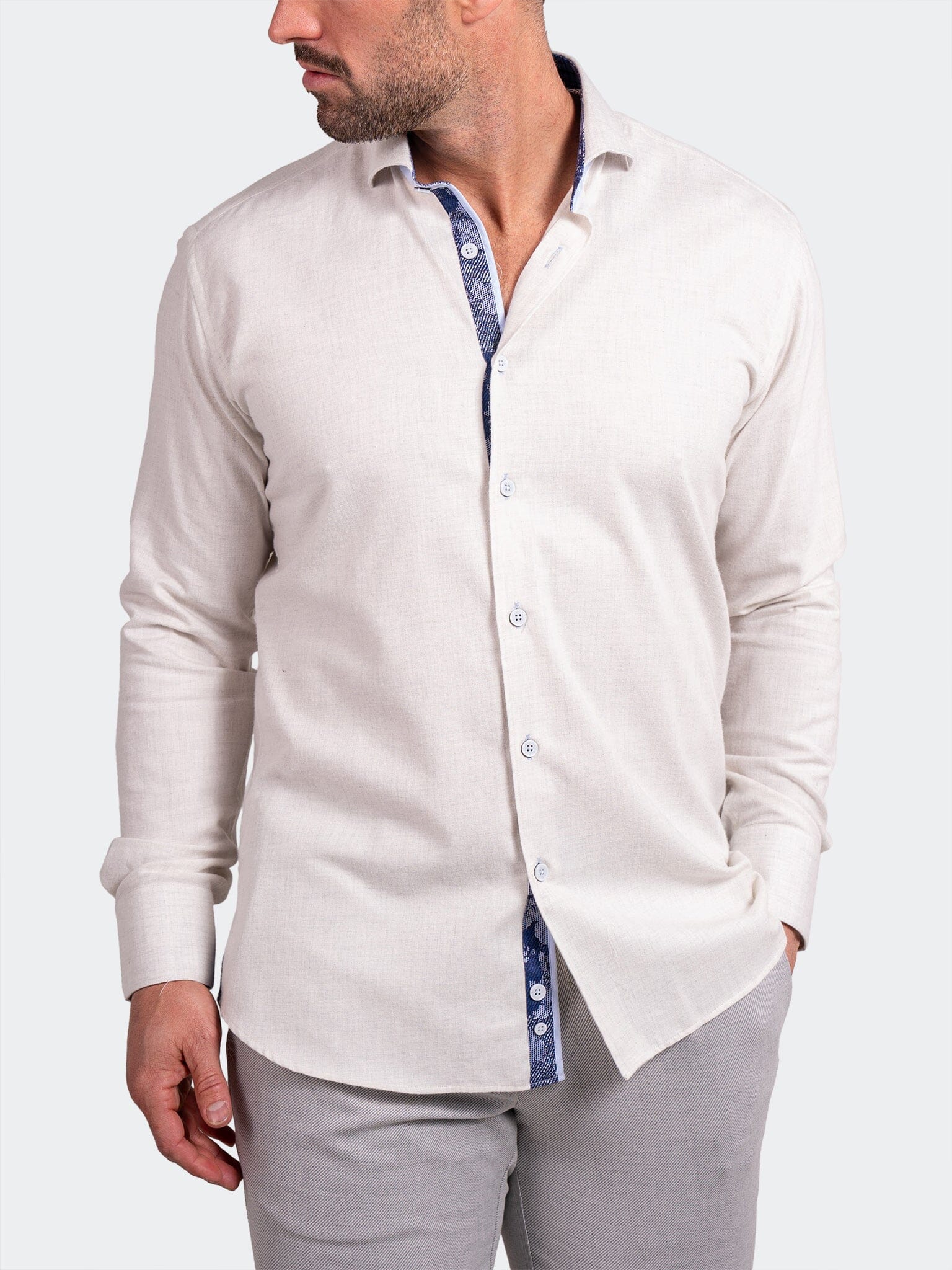 Eins Ascension Cream Linen Shirt