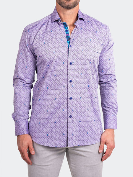 mens purple button down dress shirt Eins Ascension Lilac Shirt