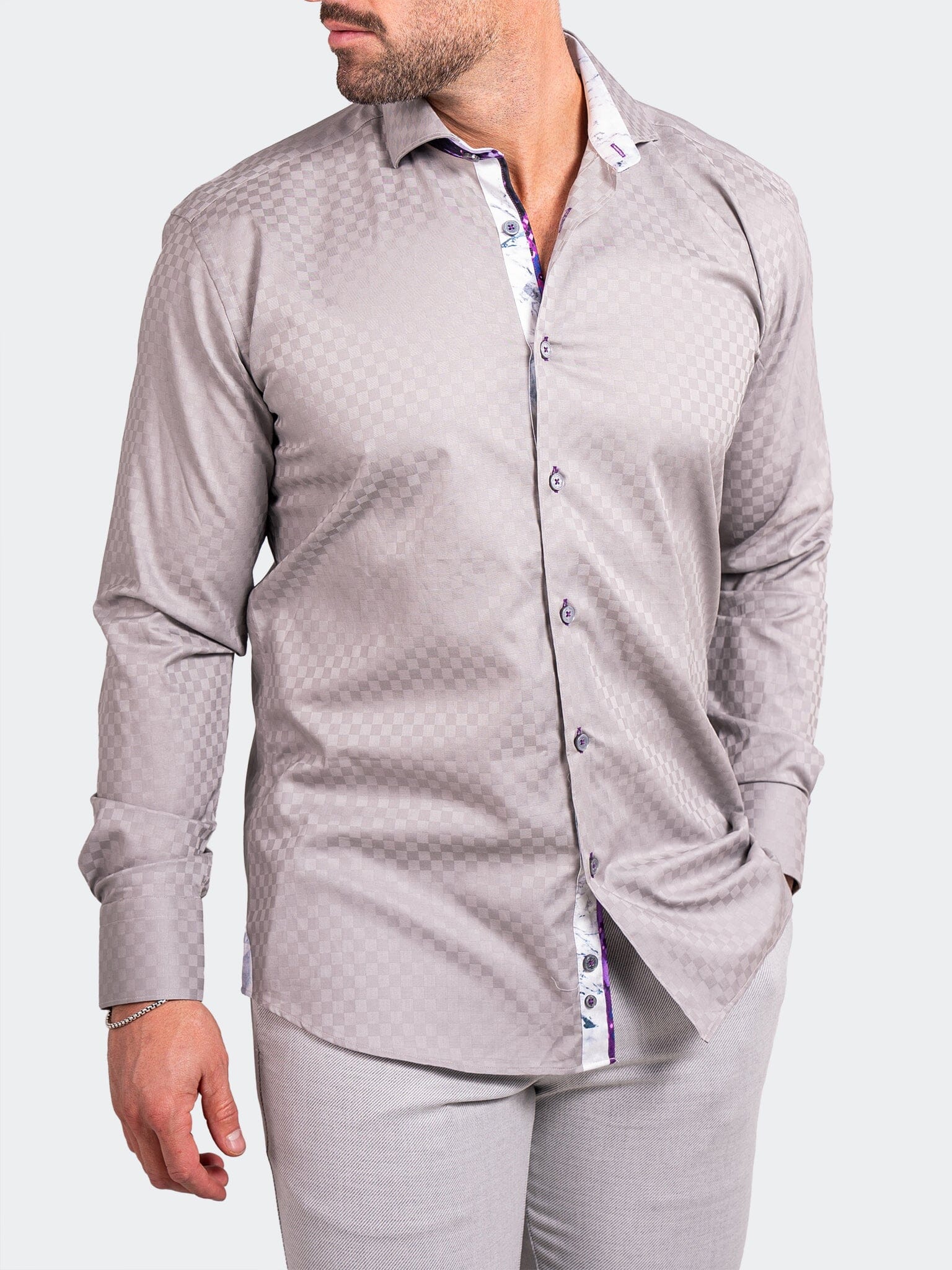 Eins Ascension Grey Check Shirt
