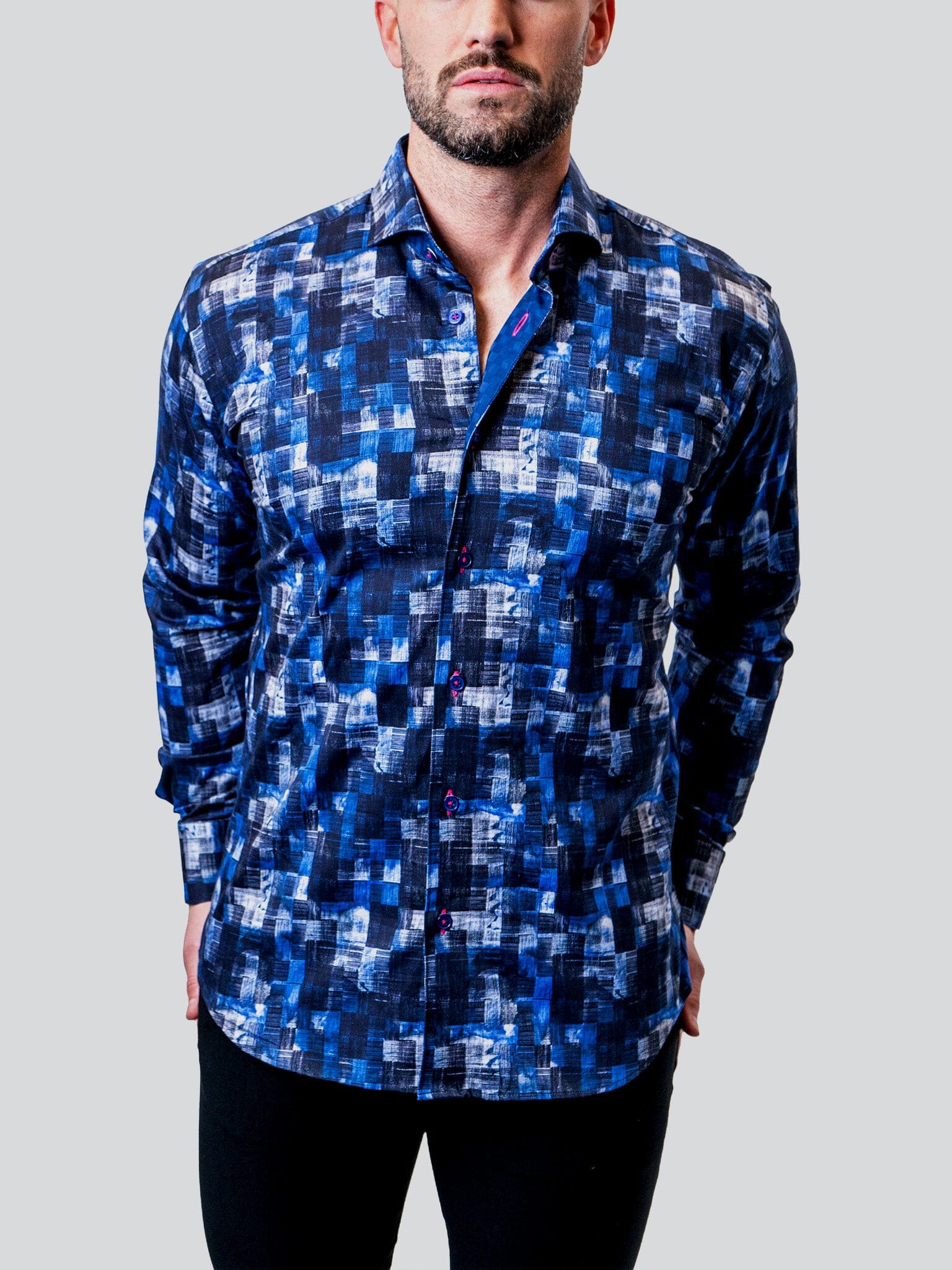 Eins Blurred Gingham Blue