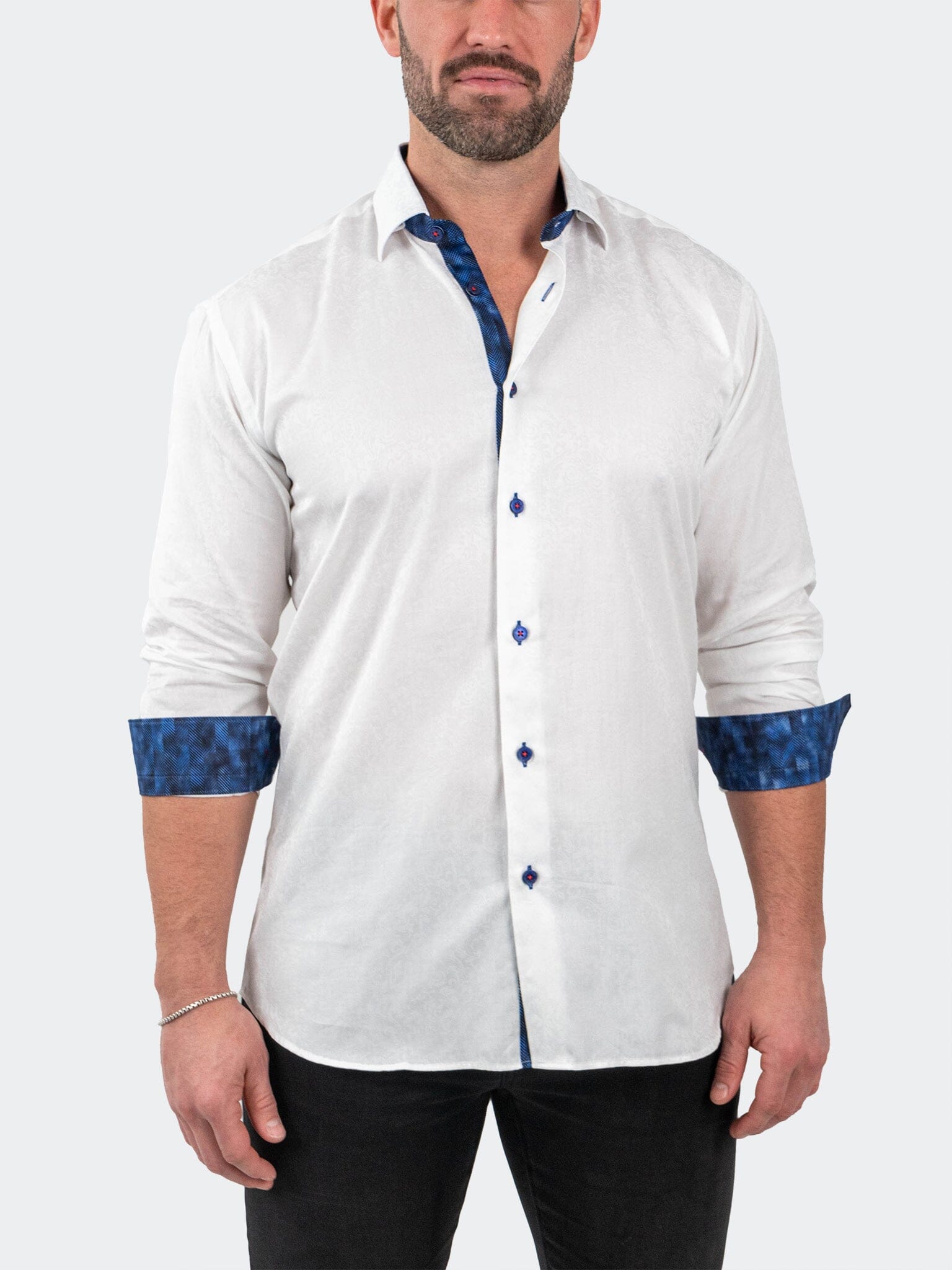 Eins JacqFrostedPaisley White