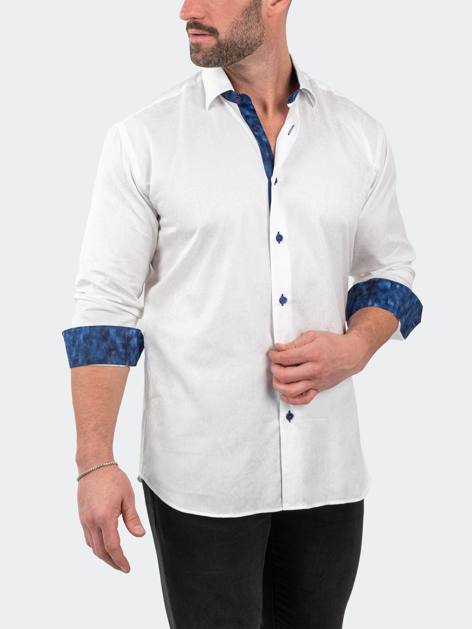 Eins JacqFrostedPaisley White