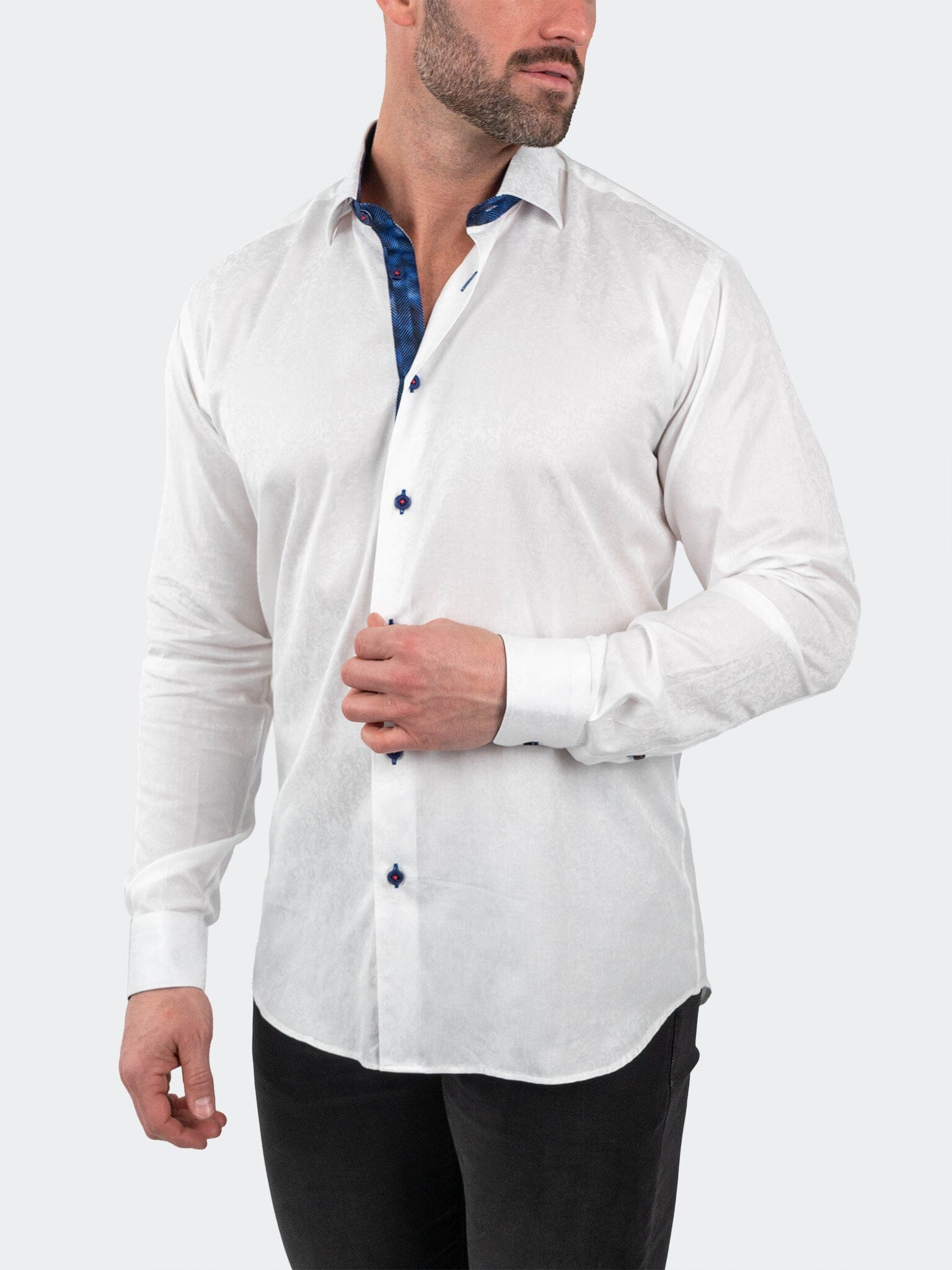 Eins JacqFrostedPaisley White
