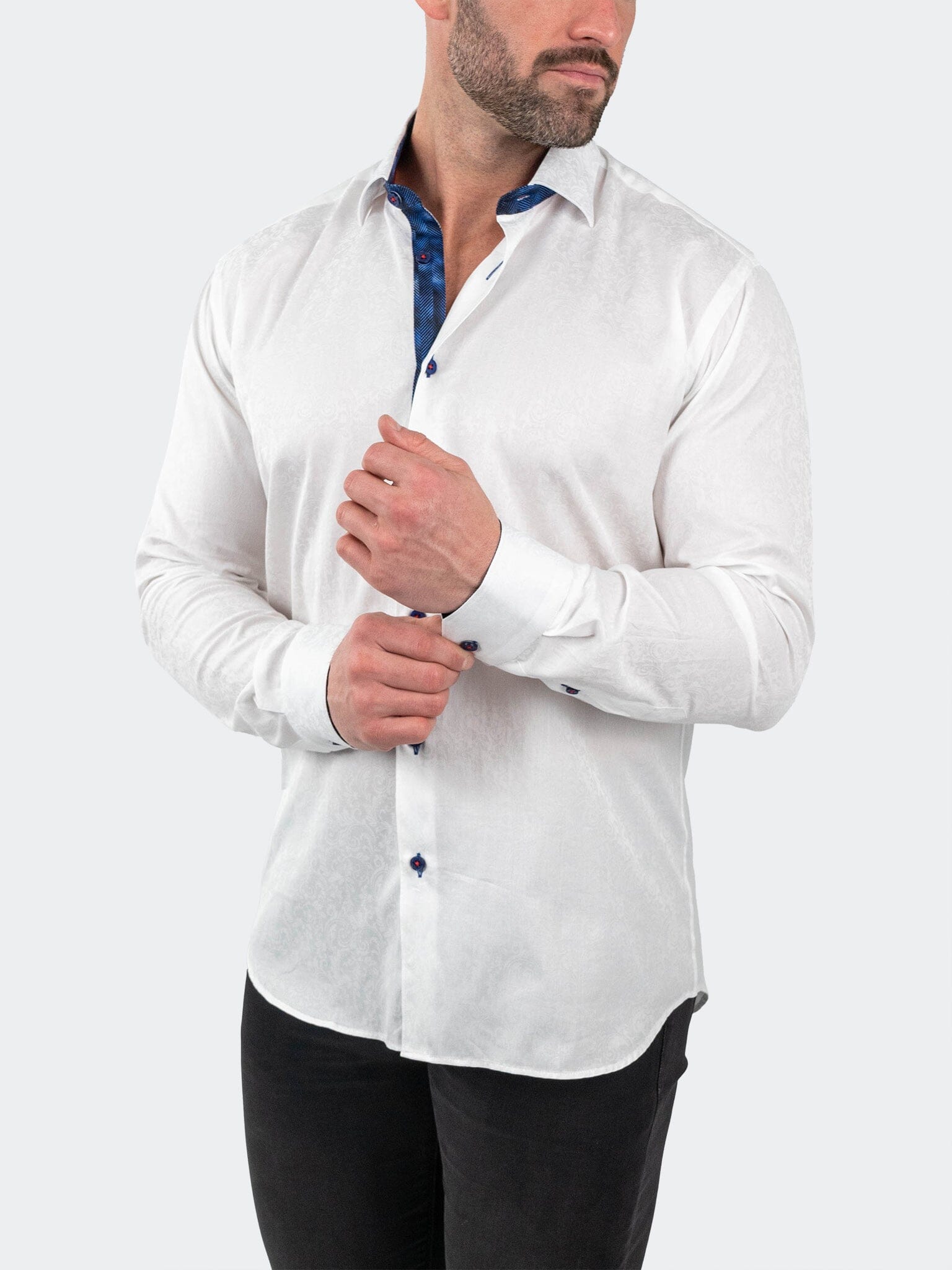 Eins JacqFrostedPaisley White