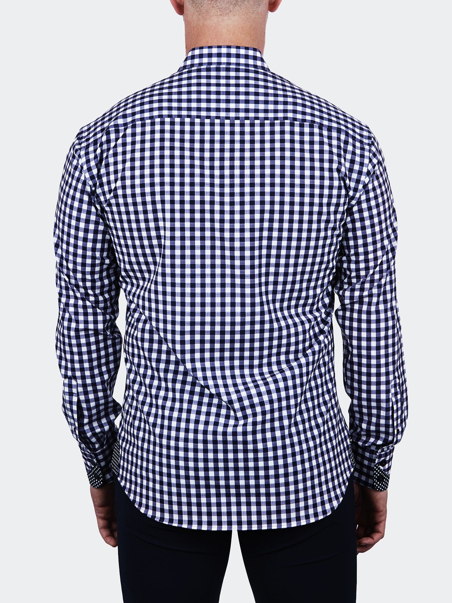 Eins Large check Stretch Blue
