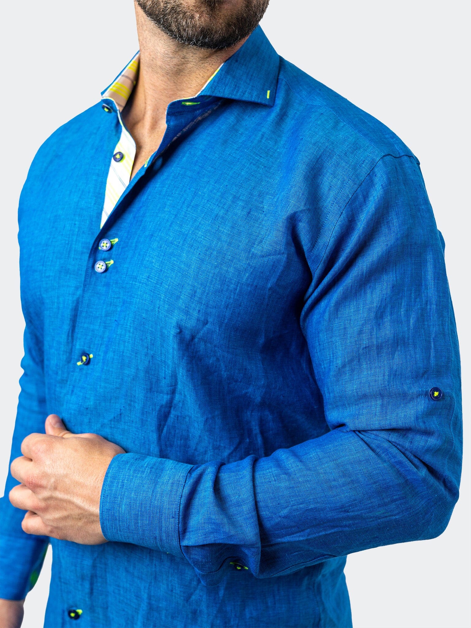 Eins Lenny Blue Linen Shirt
