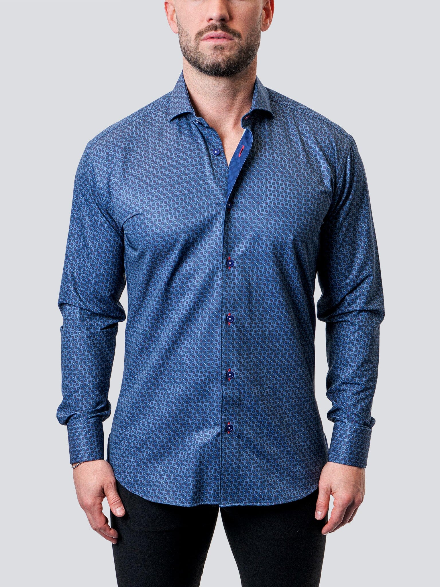 Eins Stretch MAZE GINGHAM BLUE