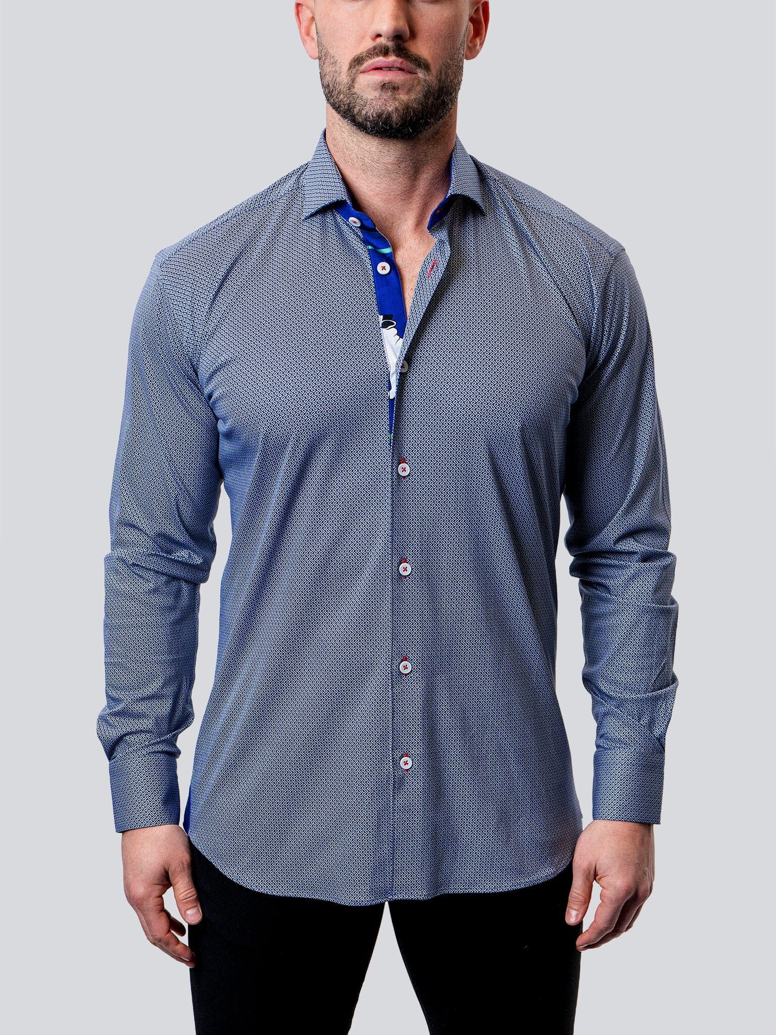 Eins Micro Cube Blue Shirt